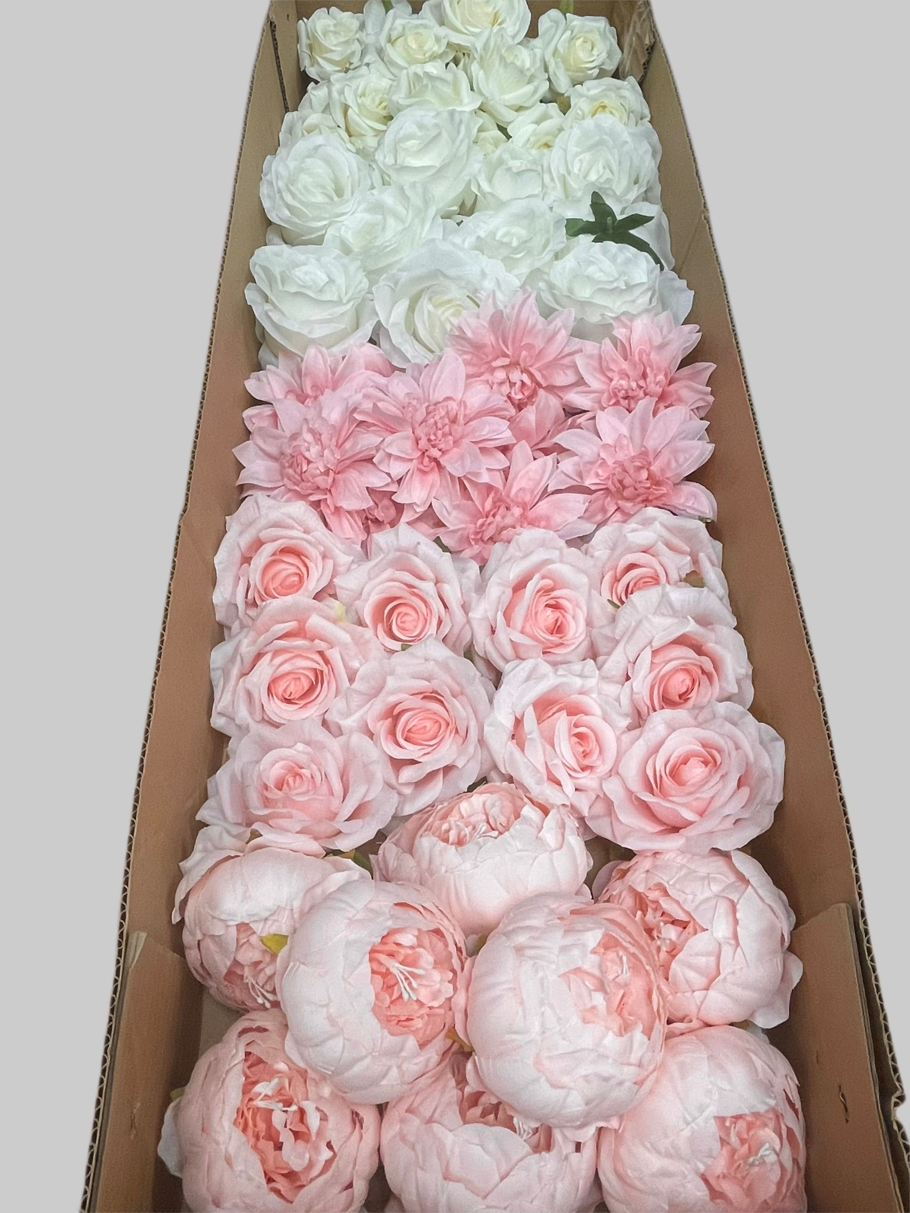 60/70 PCS Artificial Flower Heads (HS2AE), Mixed Colors for Wedding & DIY Decor