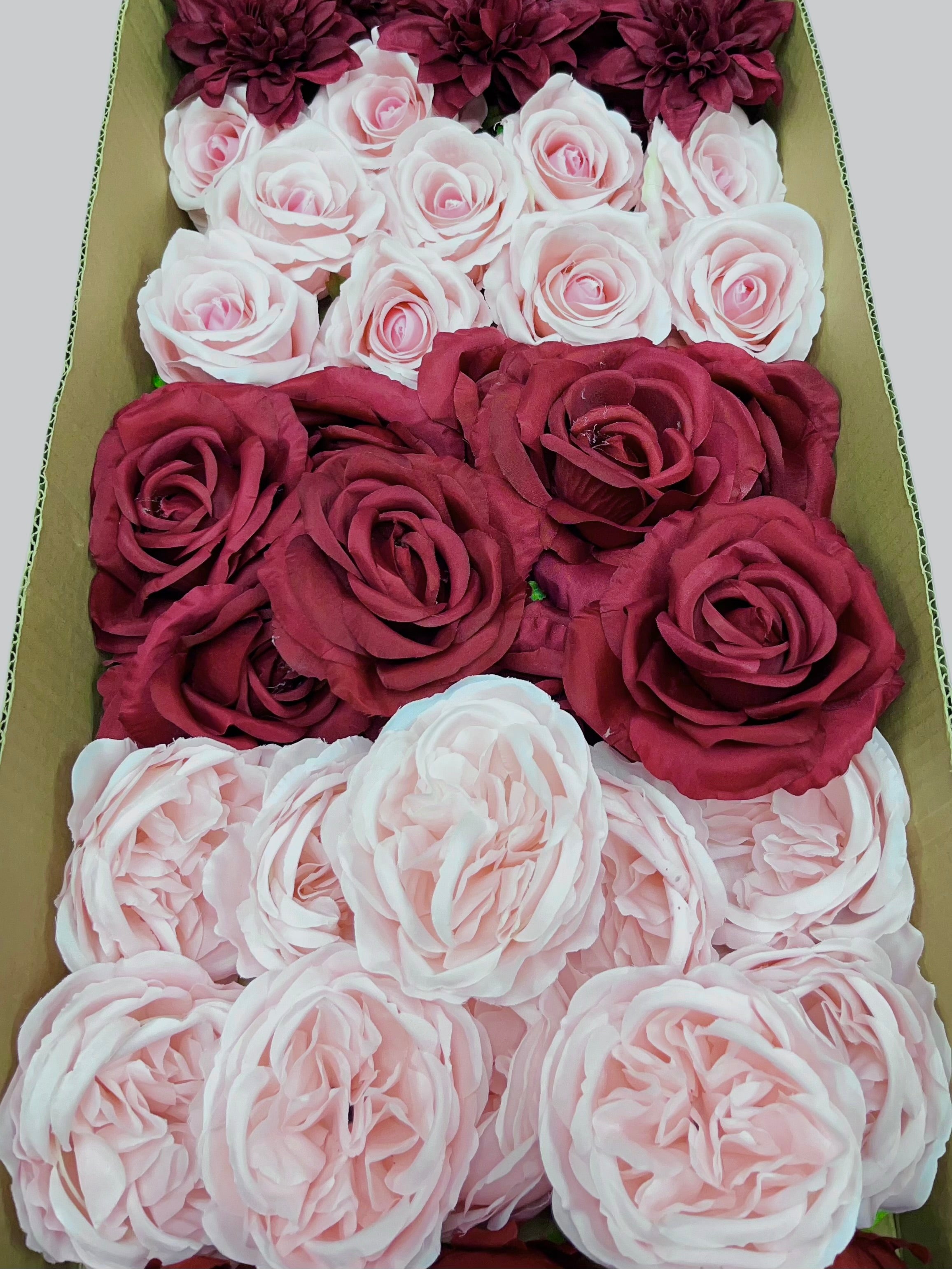 60/70 PCS Artificial Flower Heads (BP1DE), Mixed Colors for Wedding & DIY Decor