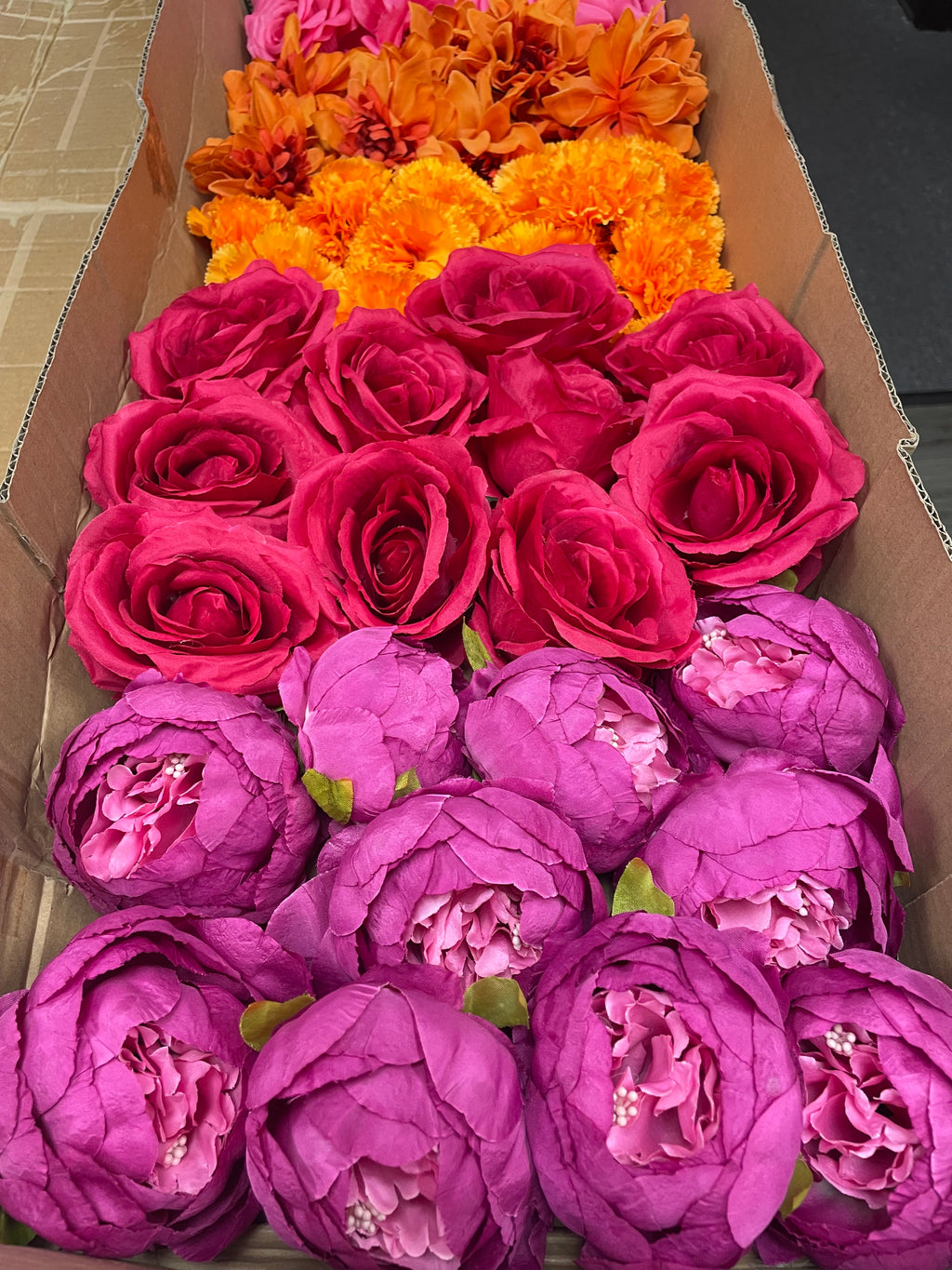 60/70 PCS Artificial Flower Heads, Mixed Colors for Wedding & DIY Decor (JS3)