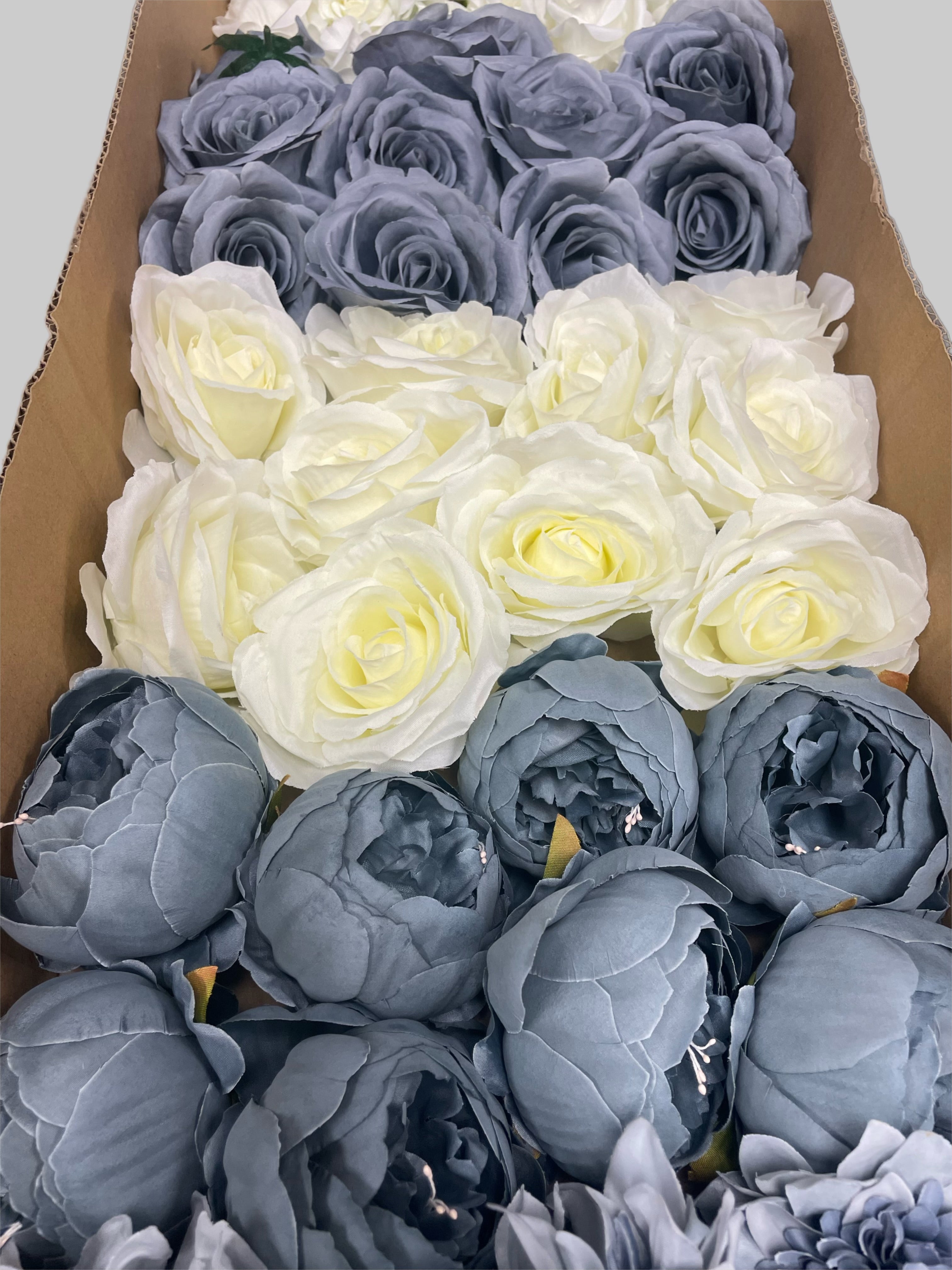 60/70 PCS Artificial Flower Heads (DS3BC), Mixed Colors for Wedding & DIY Decor