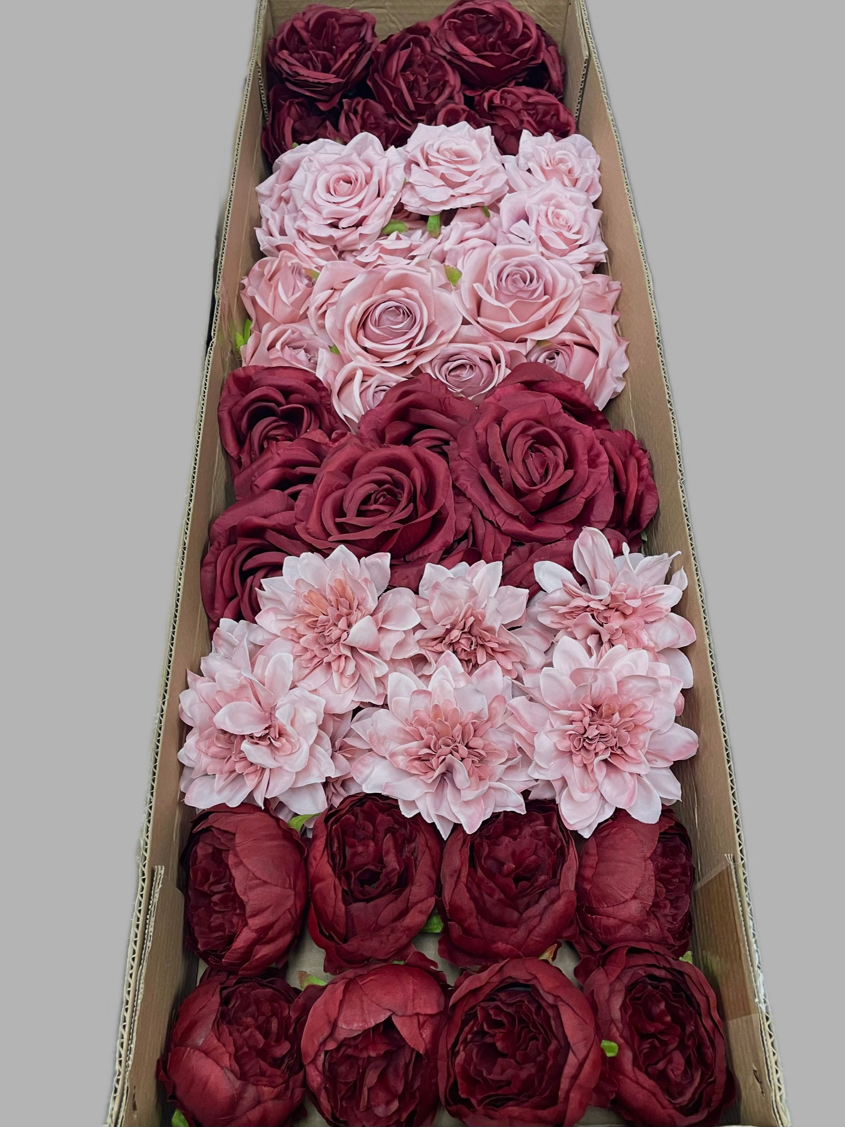 60/70 PCS Artificial Flower Heads (BP1CE), Mixed Colors for Wedding & DIY Decor