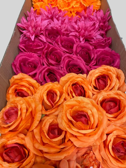 50/60 PCS Artificial Flower Heads (JS1), Mixed Colors for Wedding & DIY Decor