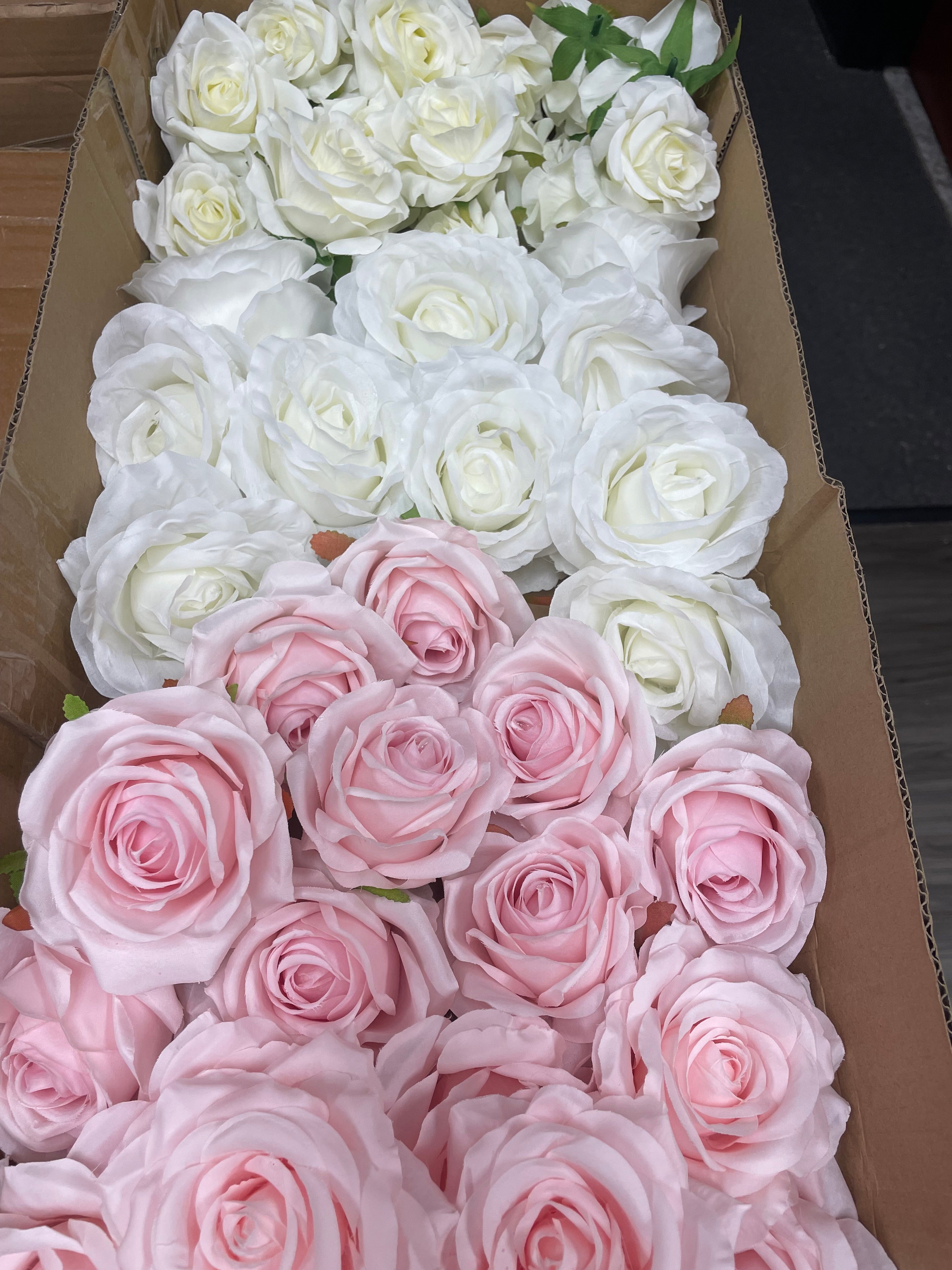 60/70 PCS Artificial Flower Heads(GS2) – Mixed Colors for Wedding & DIY Decor