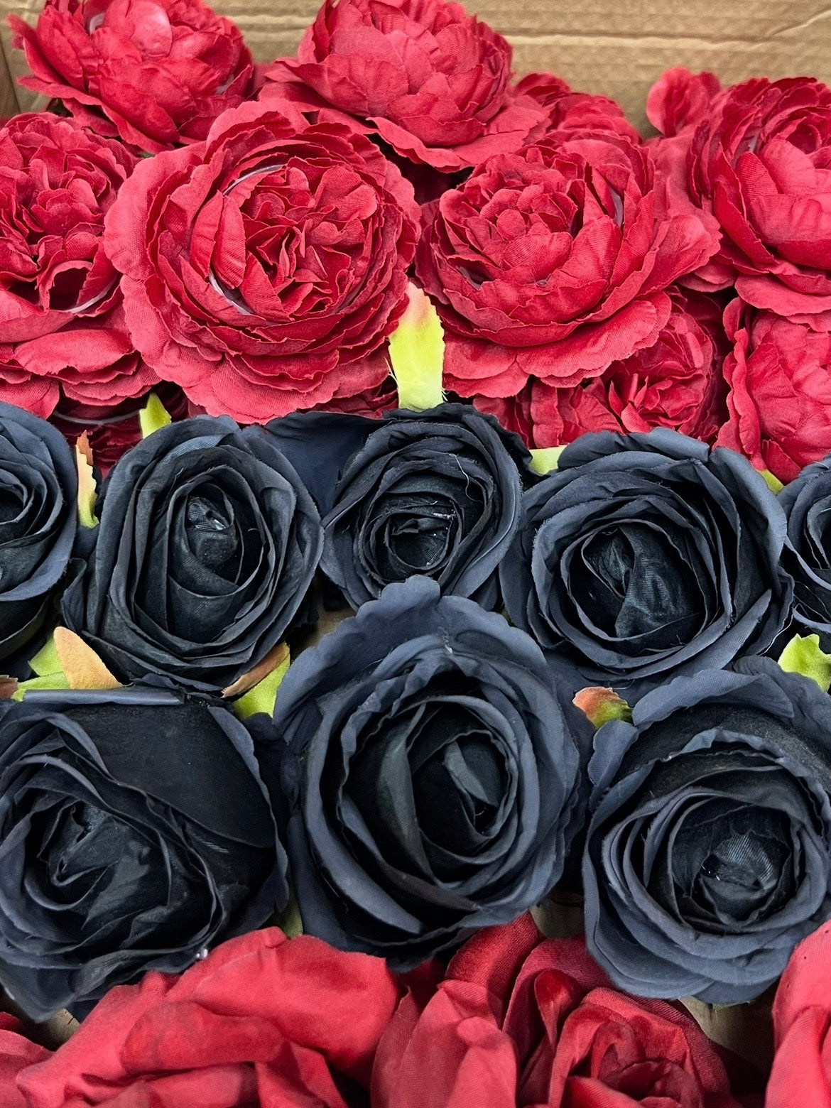 50/60 PCS Artificial Flower Heads (RH1), Mixed Colors for Wedding & DIY Decor