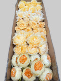 60 PCS All Yellow Assorted Artificial Flower Heads B – Roses, Peonies & Dahlias