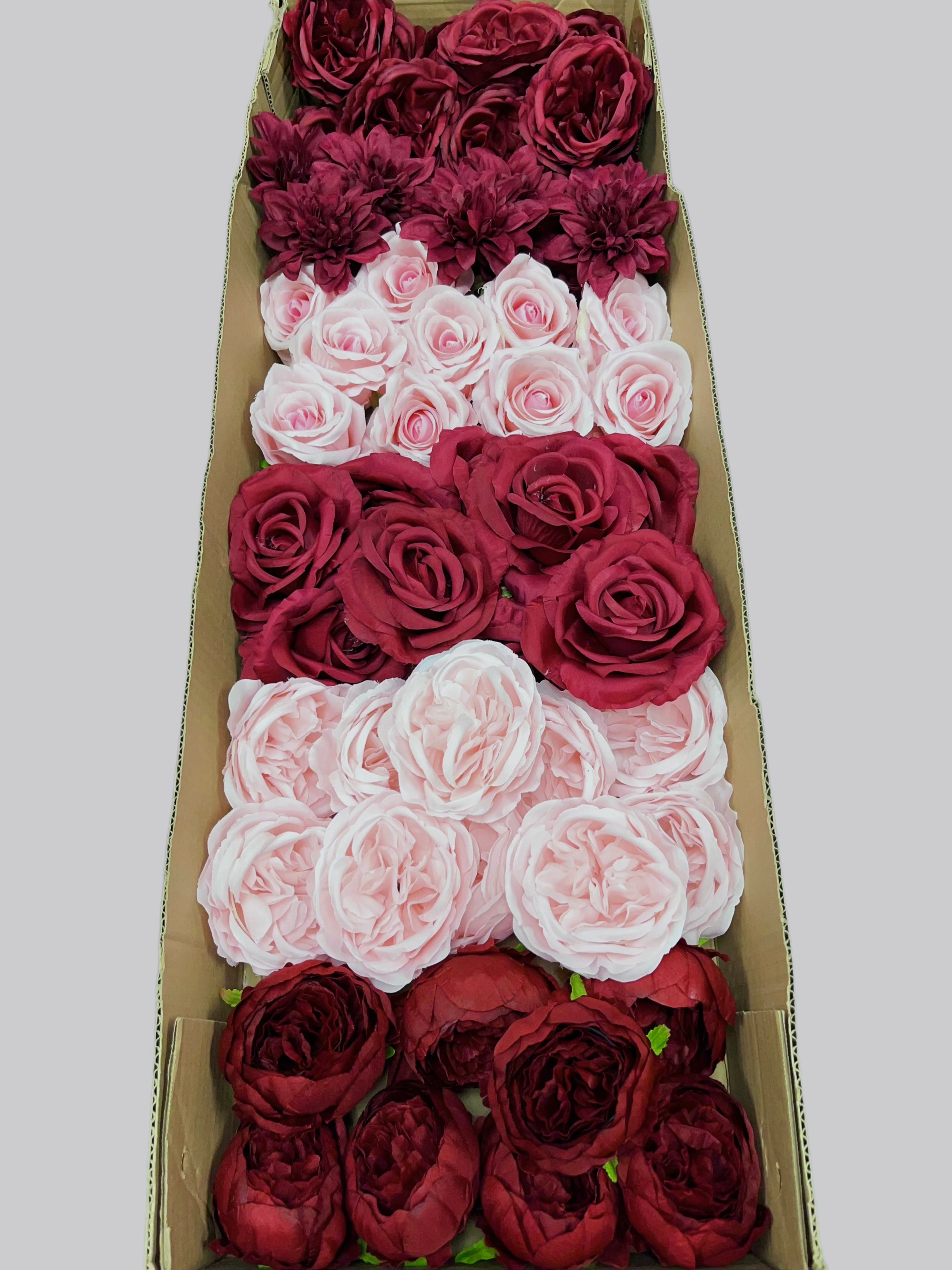 60/70 PCS Artificial Flower Heads (BP1DE), Mixed Colors for Wedding & DIY Decor