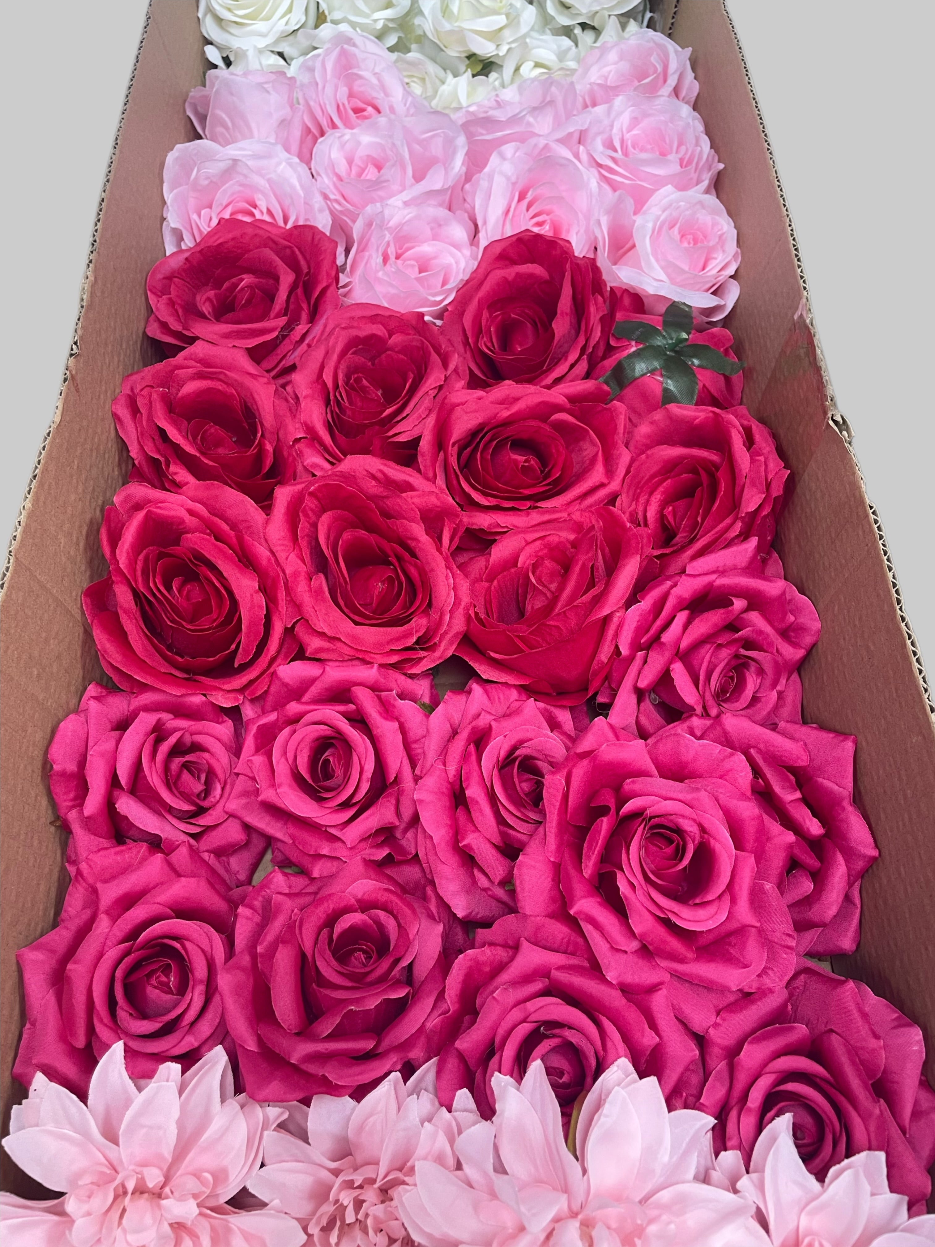 60/70 PCS Artificial Flower Heads (AS8), Mixed Colors for Wedding & DIY Decor
