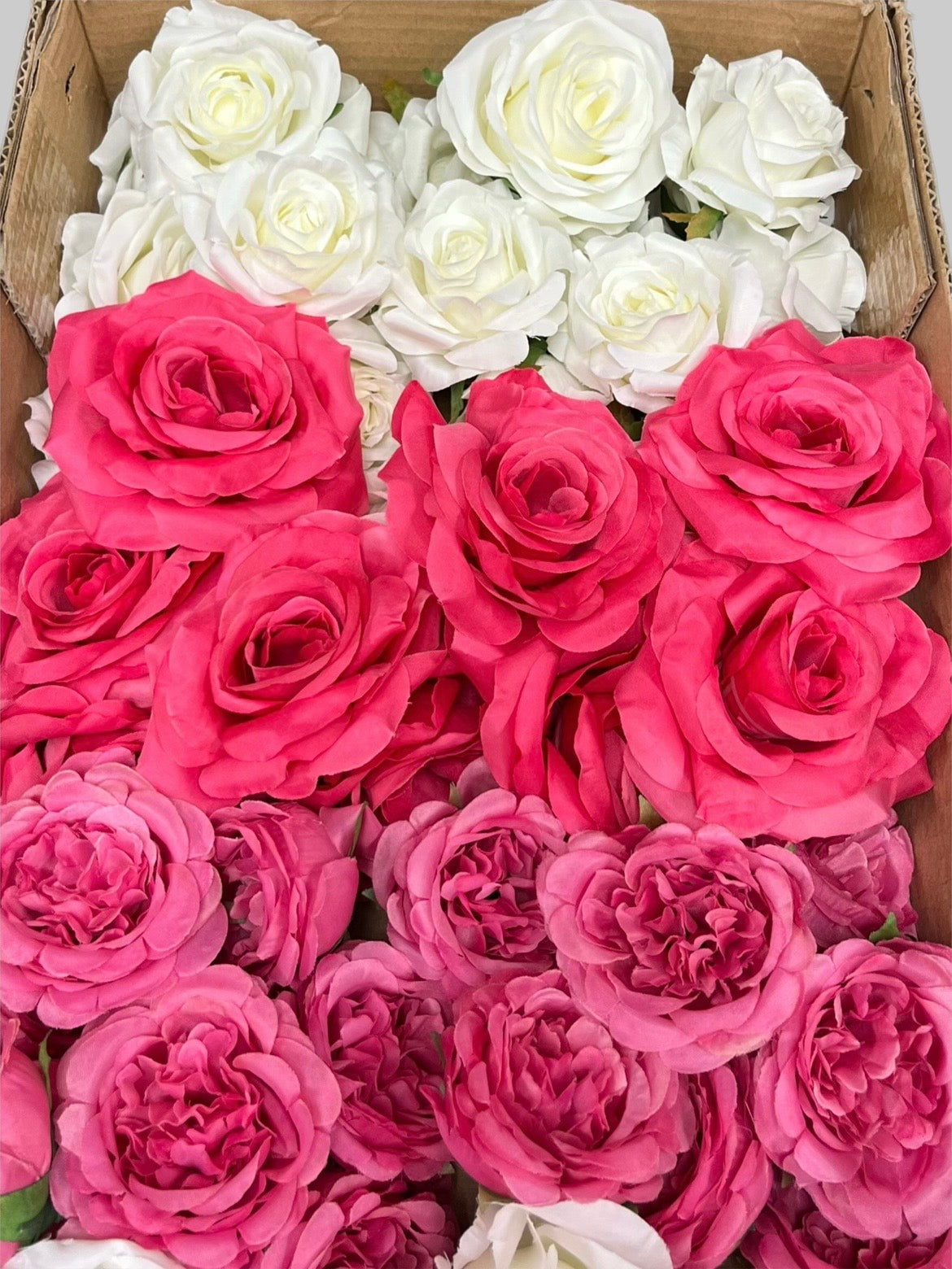 60/70 PCS Artificial Flower Heads (AS11), Mixed Colors for Wedding & DIY Decor