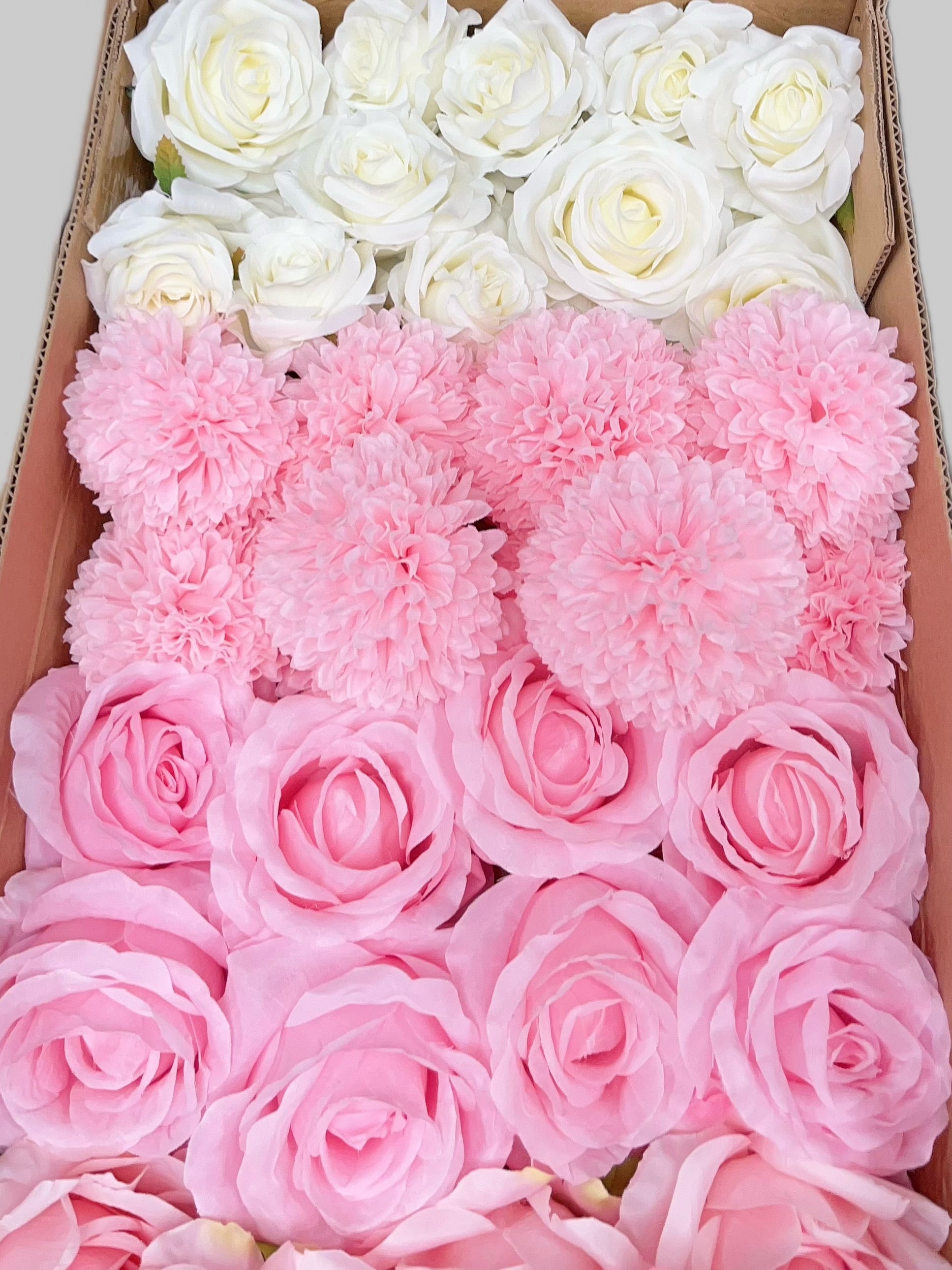 60/70 PCS Artificial Flower Heads (HS7), Mixed Colors for Wedding & DIY Decor
