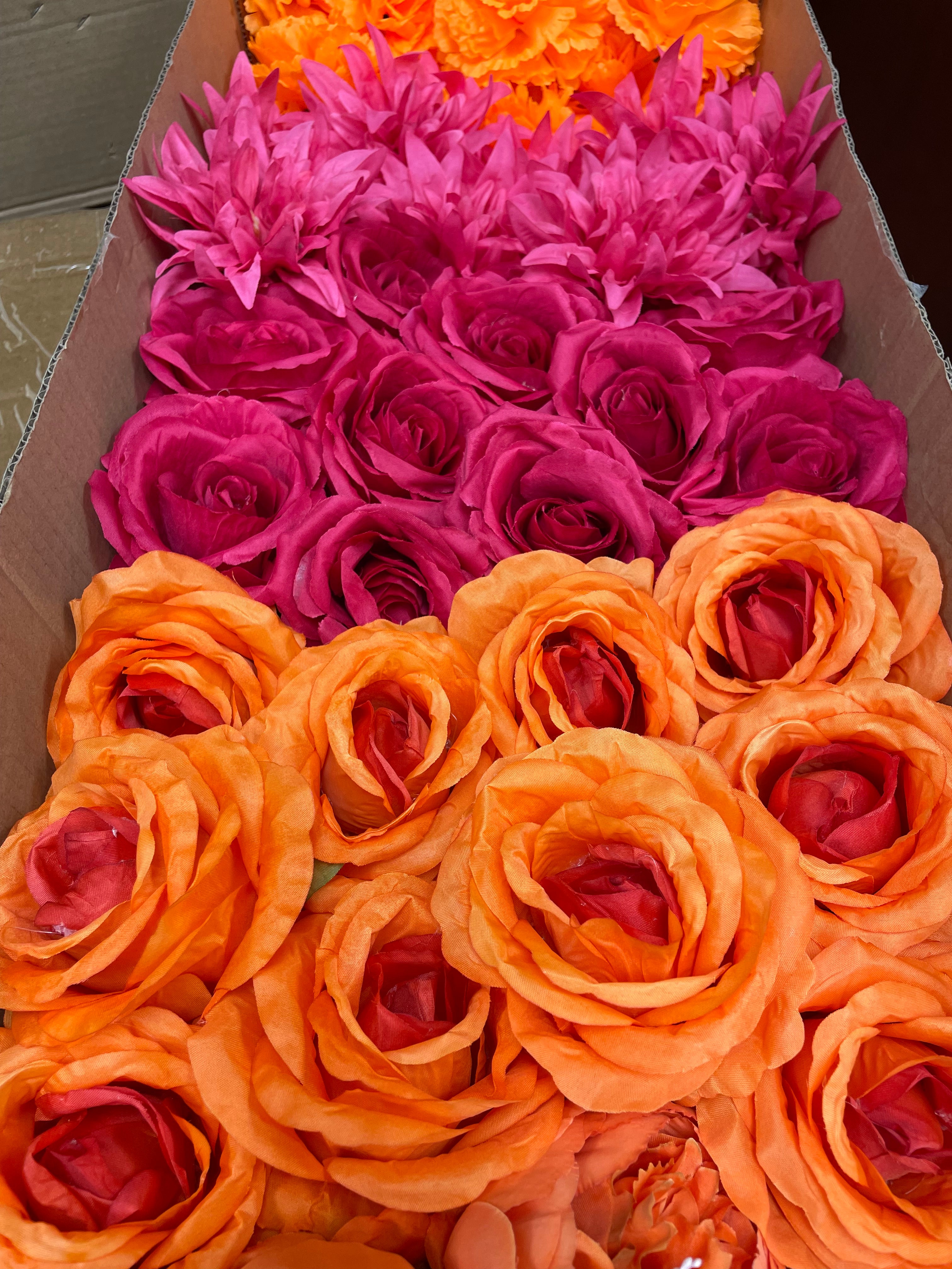 60/70 PCS Artificial Flower Heads(JS6) – Mixed Colors for Wedding & DIY Decor