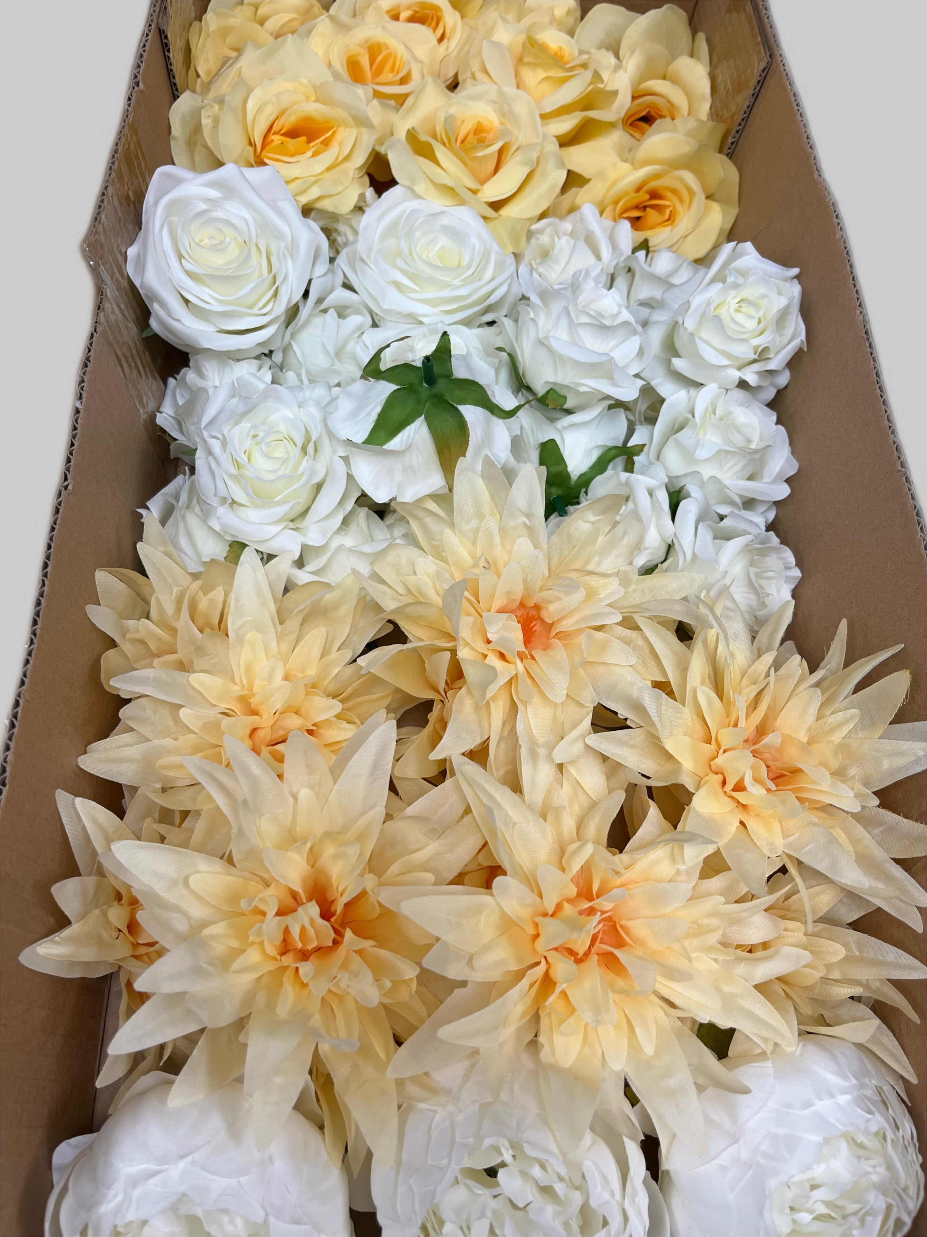 60/70 PCS Artificial Flower Heads (YS3), Mixed Colors for Wedding & DIY Decor