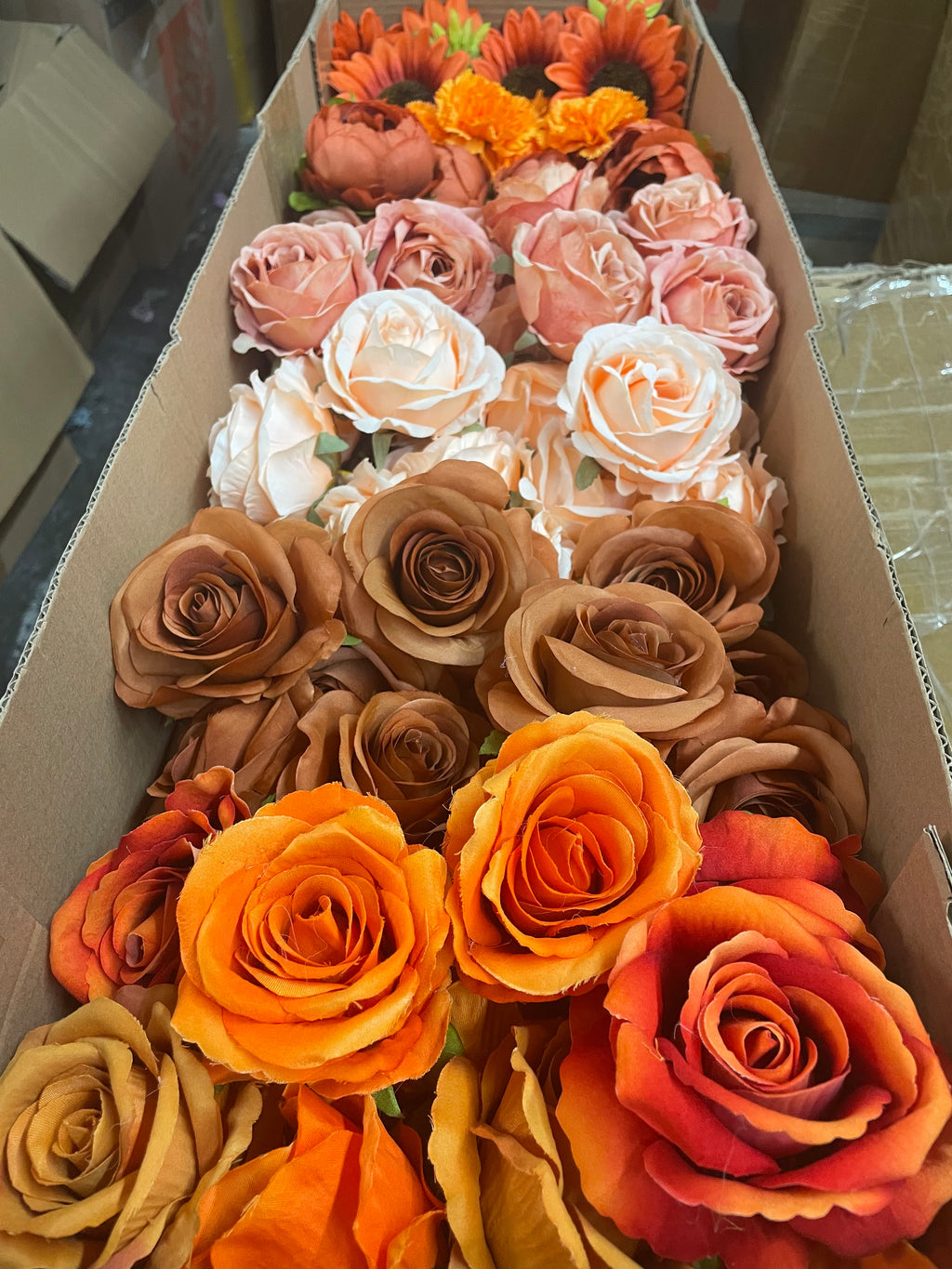 60/70 PCS Artificial Flower Heads(FS2) – Mixed Colors for Wedding & DIY Decor
