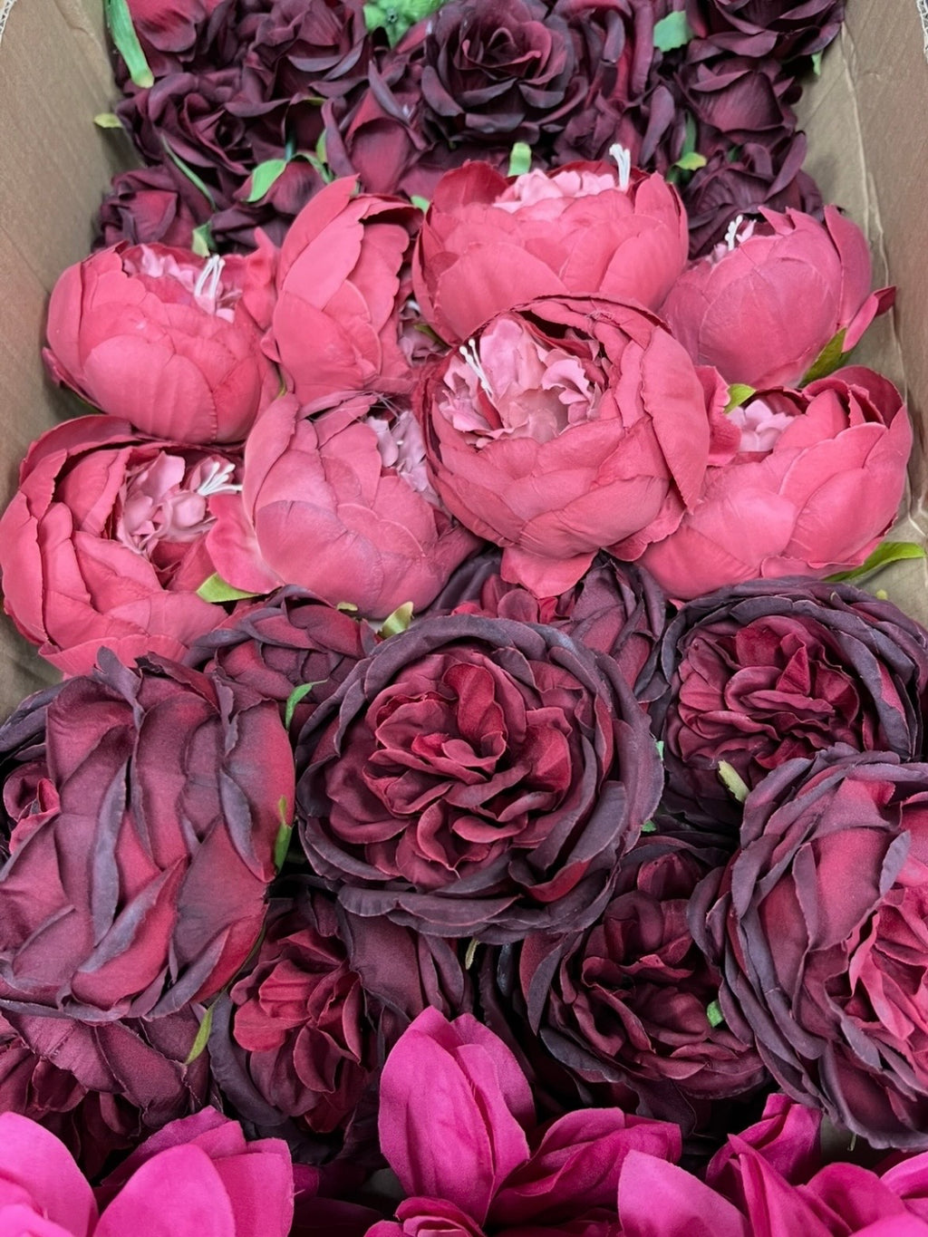 50/60 PCS Artificial Flower Heads (HB1), Mixed Colors for Wedding & DIY Decor