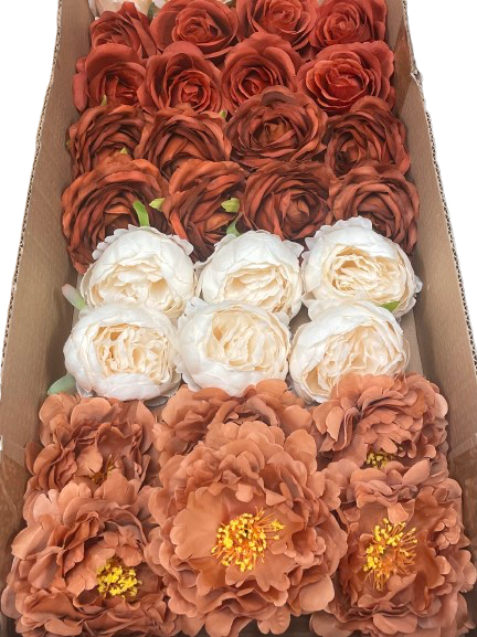 50/60 PCS Artificial Flower Heads(FS2), Mixed Colors for Wedding & DIY Decor