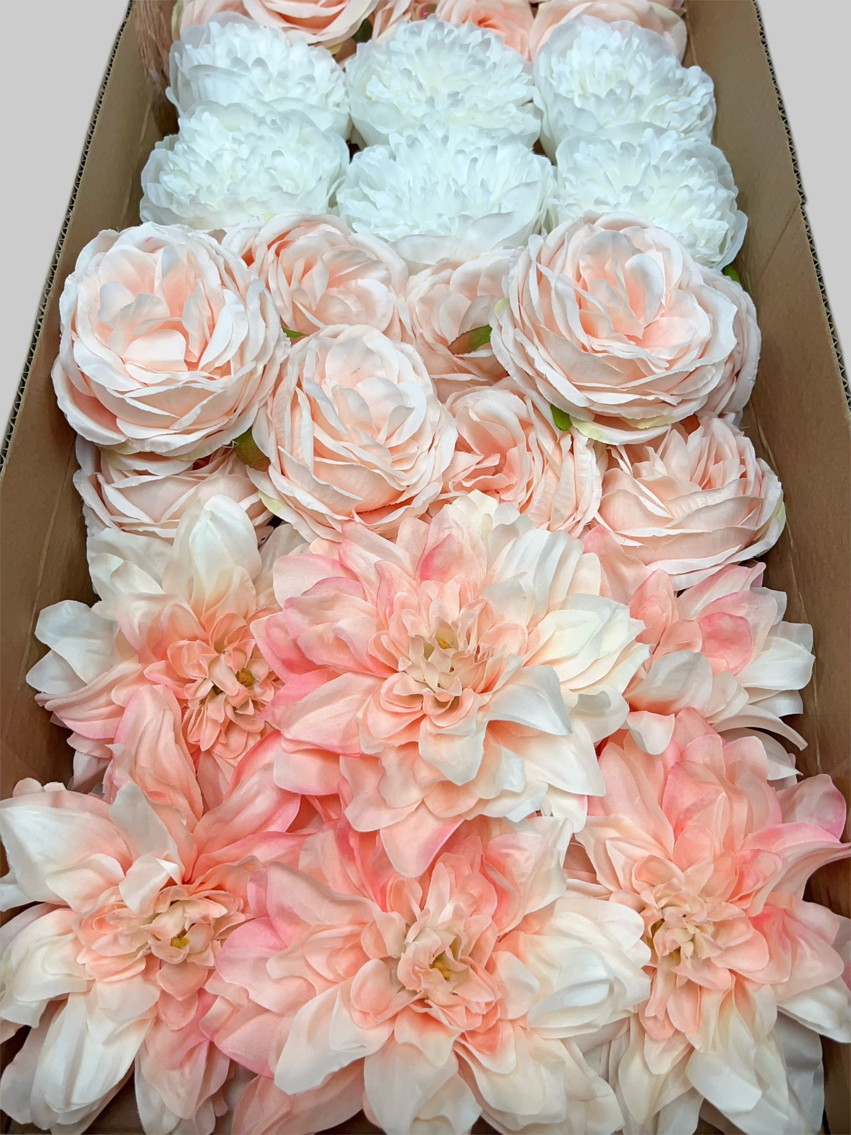 60/70 PCS Artificial Flower Heads (HS10), Mixed Colors for Wedding & DIY Decor