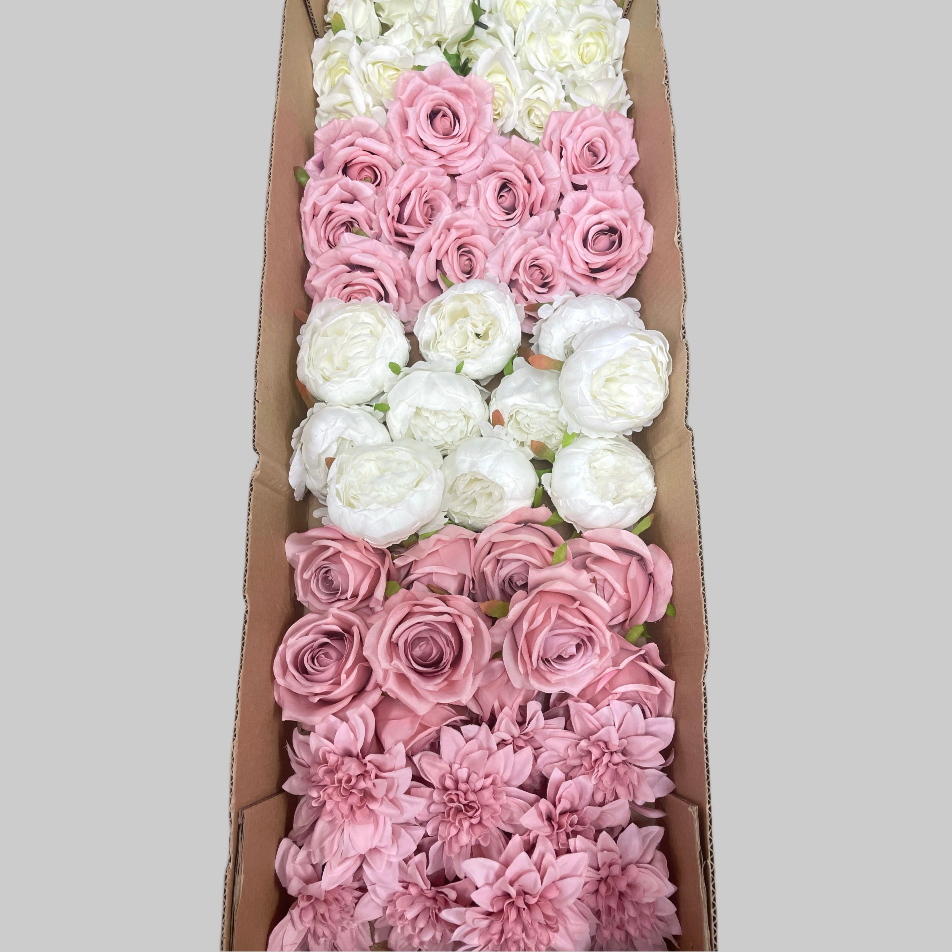 60/70 PCS Artificial Flower Heads(ES2), Mixed Colors for Wedding & DIY Decor