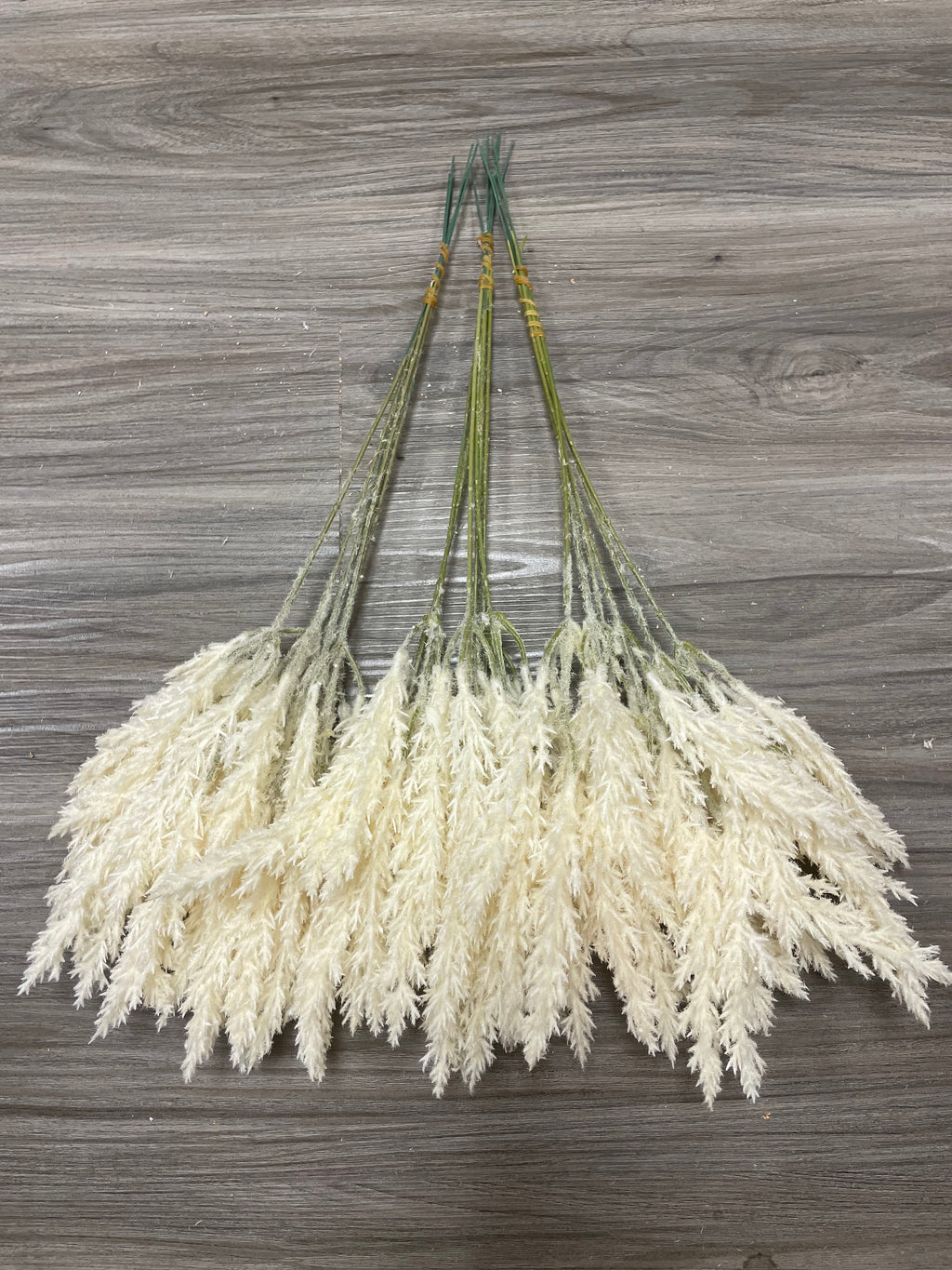 3Bunches/5Bunches Artificial Pampas Grass Stems, Cream White Fluffy Filler, Realistic Dried Look for Wedding & DIY Decor (AF6)