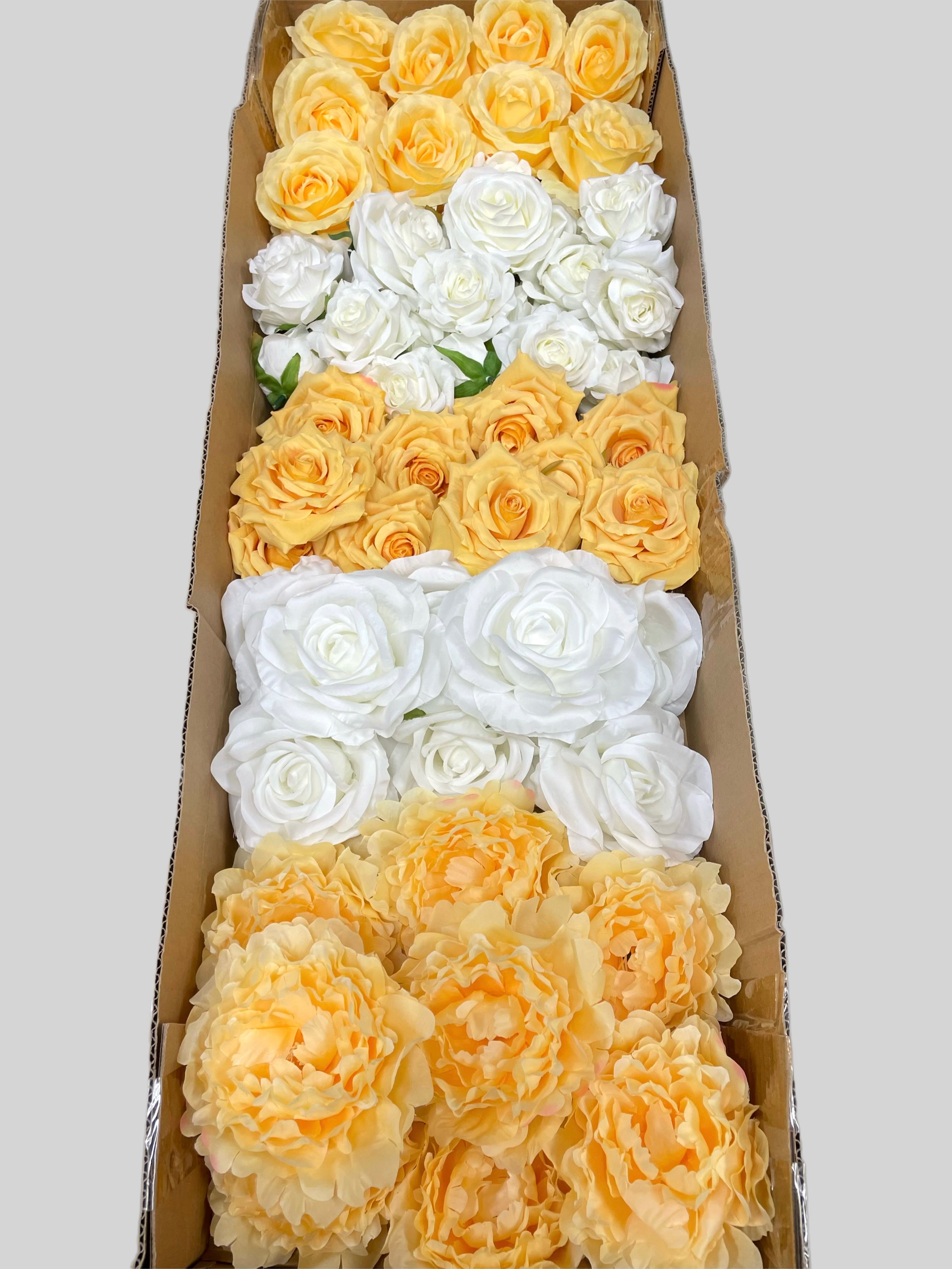 60/70 PCS Artificial Flower Heads (YS2BD), Mixed Colors for Wedding & DIY Decor