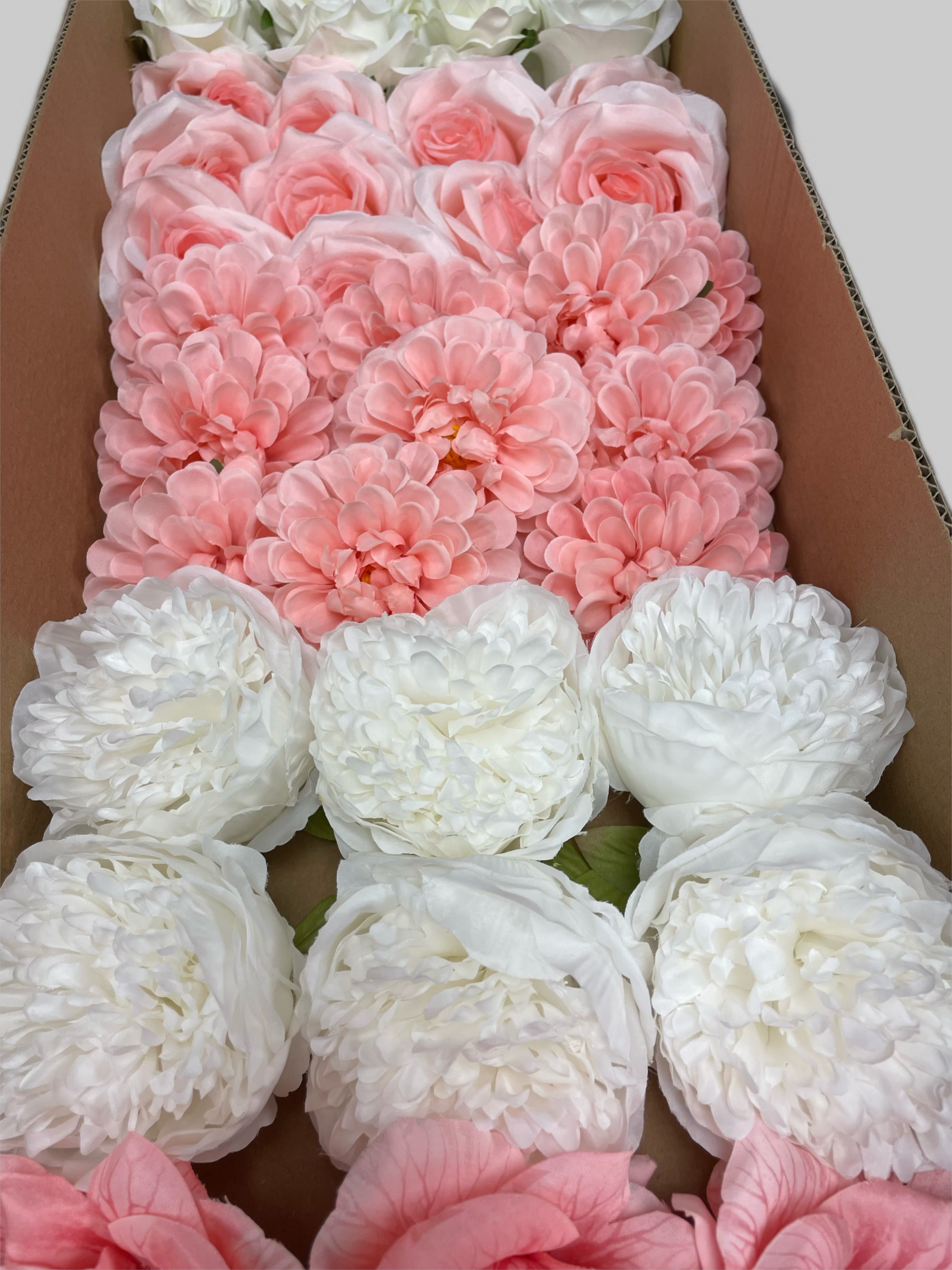 60/70 PCS Artificial Flower Heads (PS2), Mixed Colors for Wedding & DIY Decor