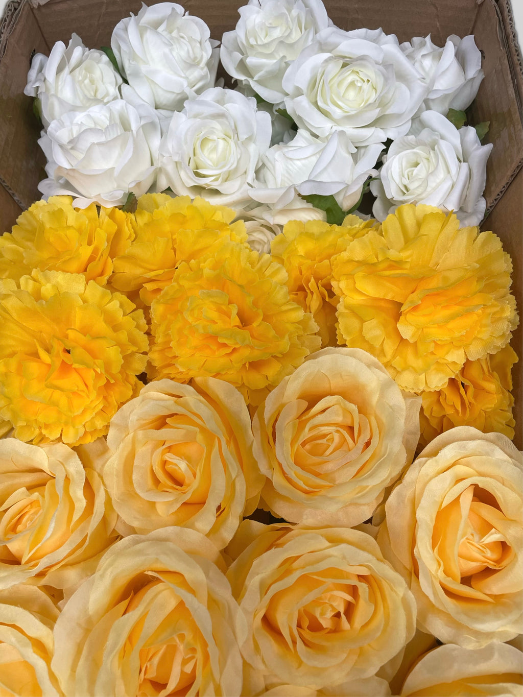 60/70 PCS Artificial Flower Heads (YS1), Mixed Colors for Wedding & DIY Decor