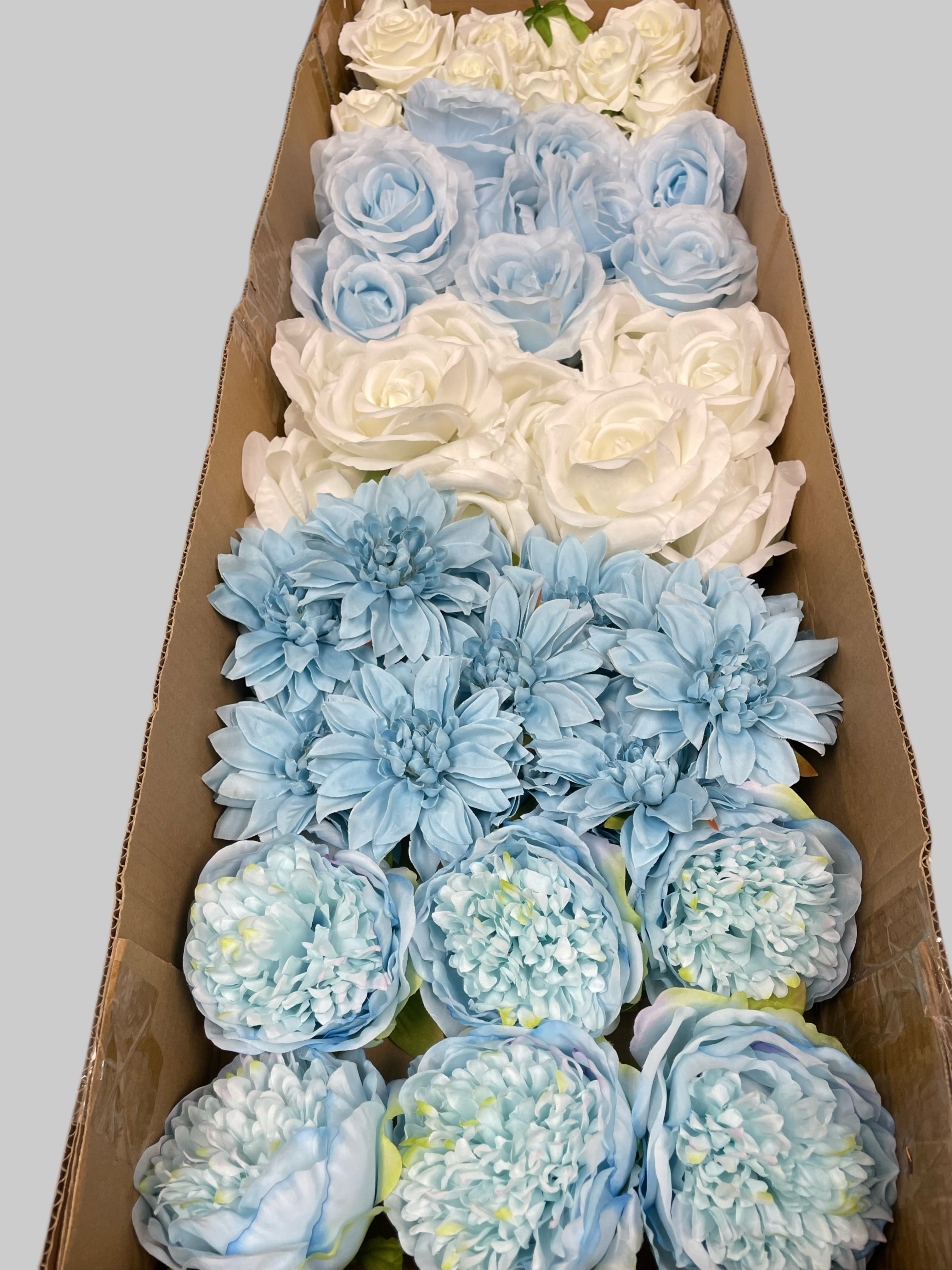 60/70 PCS Artificial Flower Heads (LS6BD), Mixed Colors for Wedding & DIY Decor