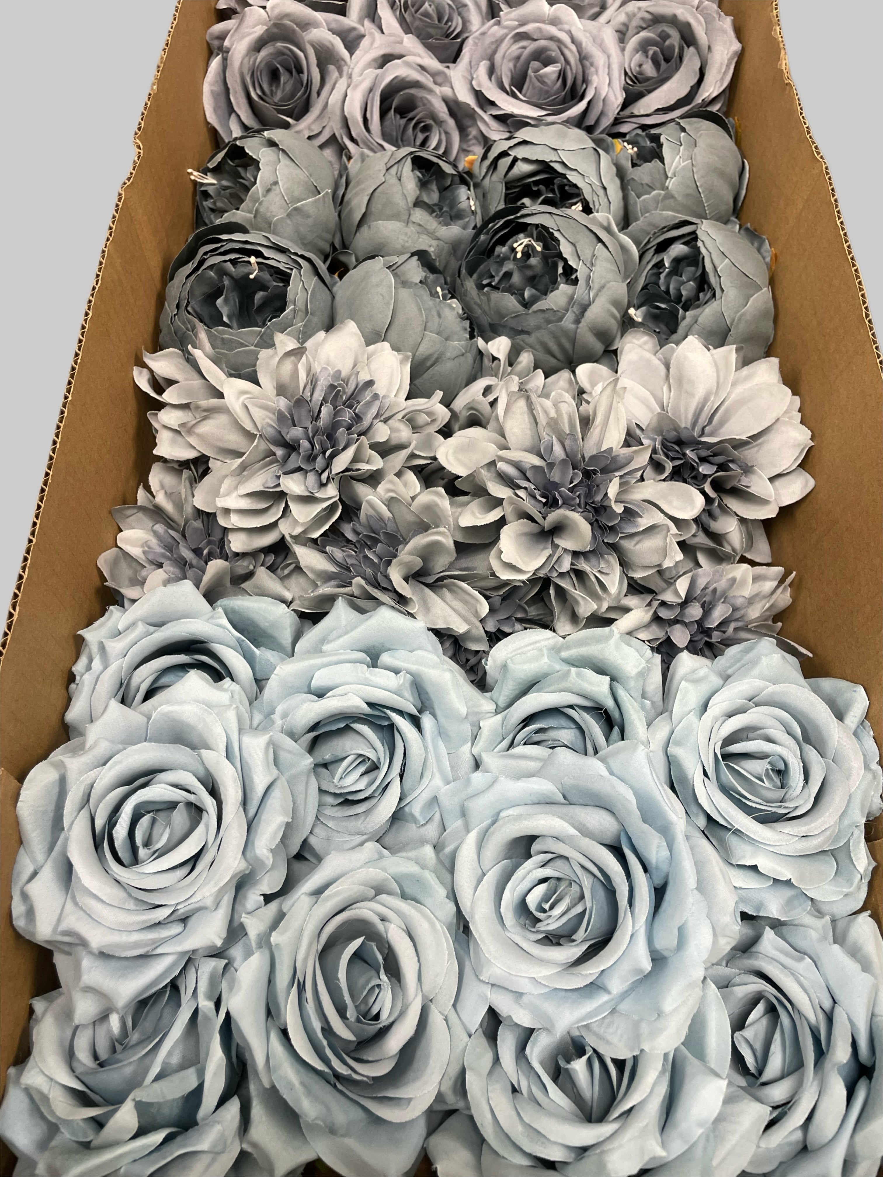 60/70 PCS Artificial Flower Heads(DS5), Mixed Colors for Wedding & DIY Decor
