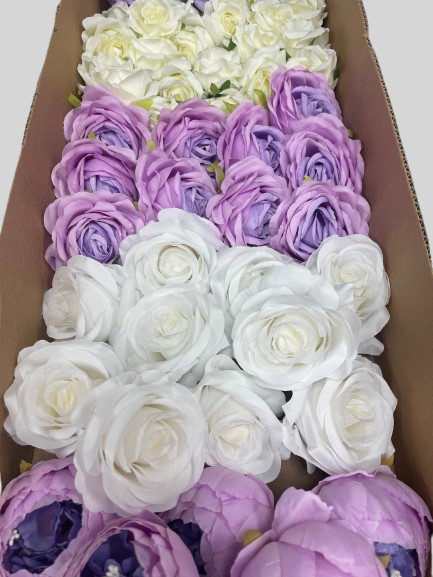 50/60 PCS Artificial Flower Heads (ZS3), Mixed Colors for Wedding & DIY Decor
