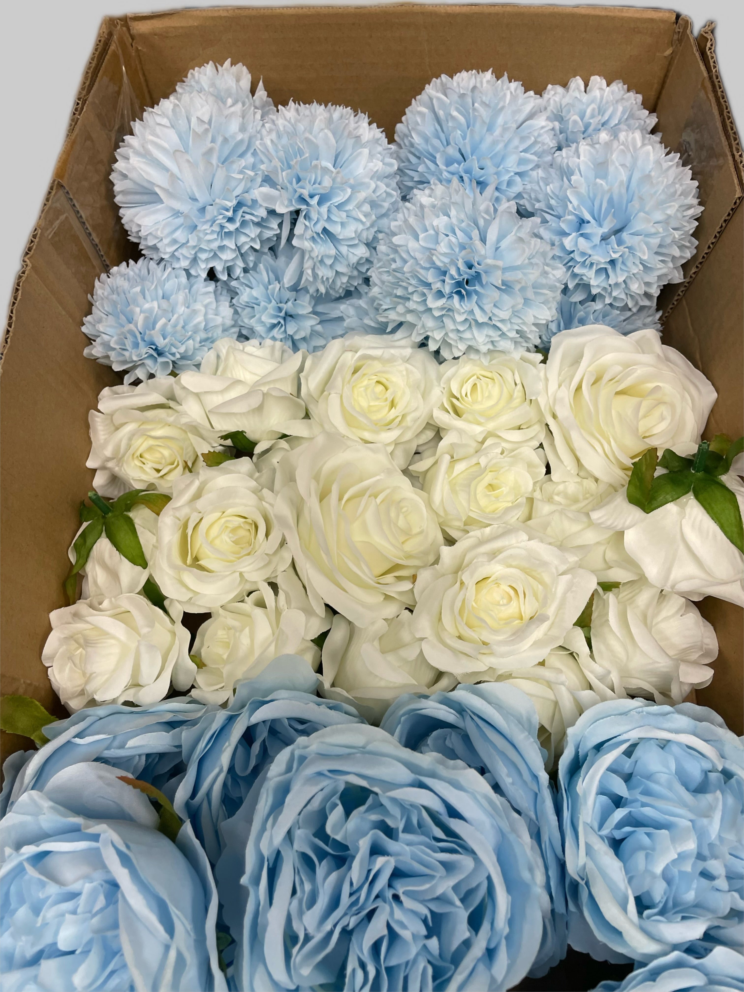 60/70 PCS Artificial Flower Heads (LS6CE), Mixed Colors for Wedding & DIY Decor