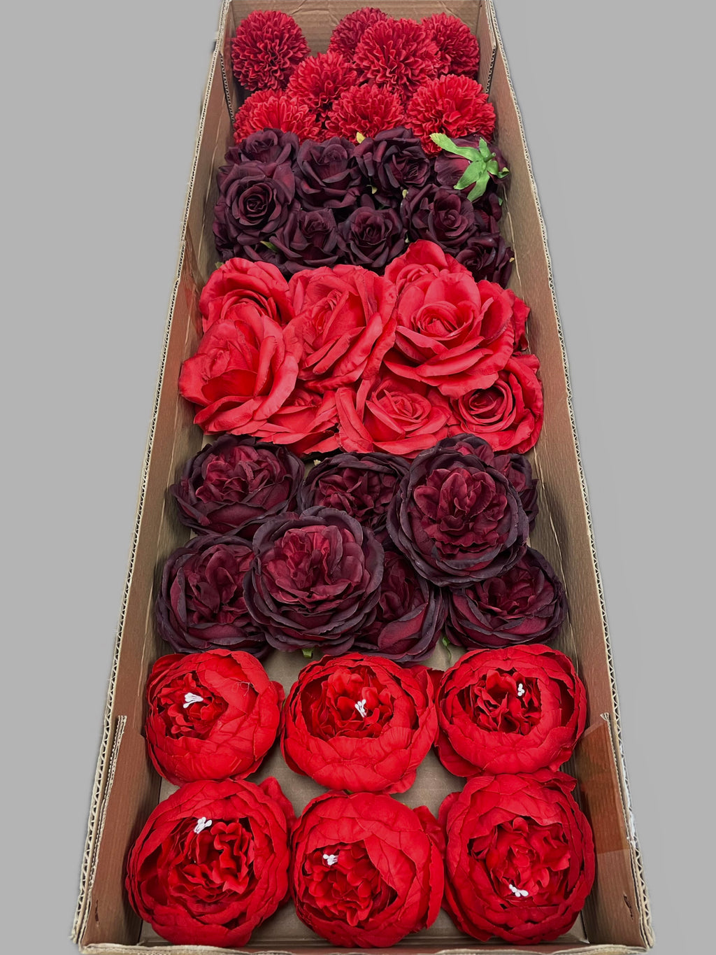 50/60 PCS Artificial Flower Heads (RB1E), Mixed Colors for Wedding & DIY Decor