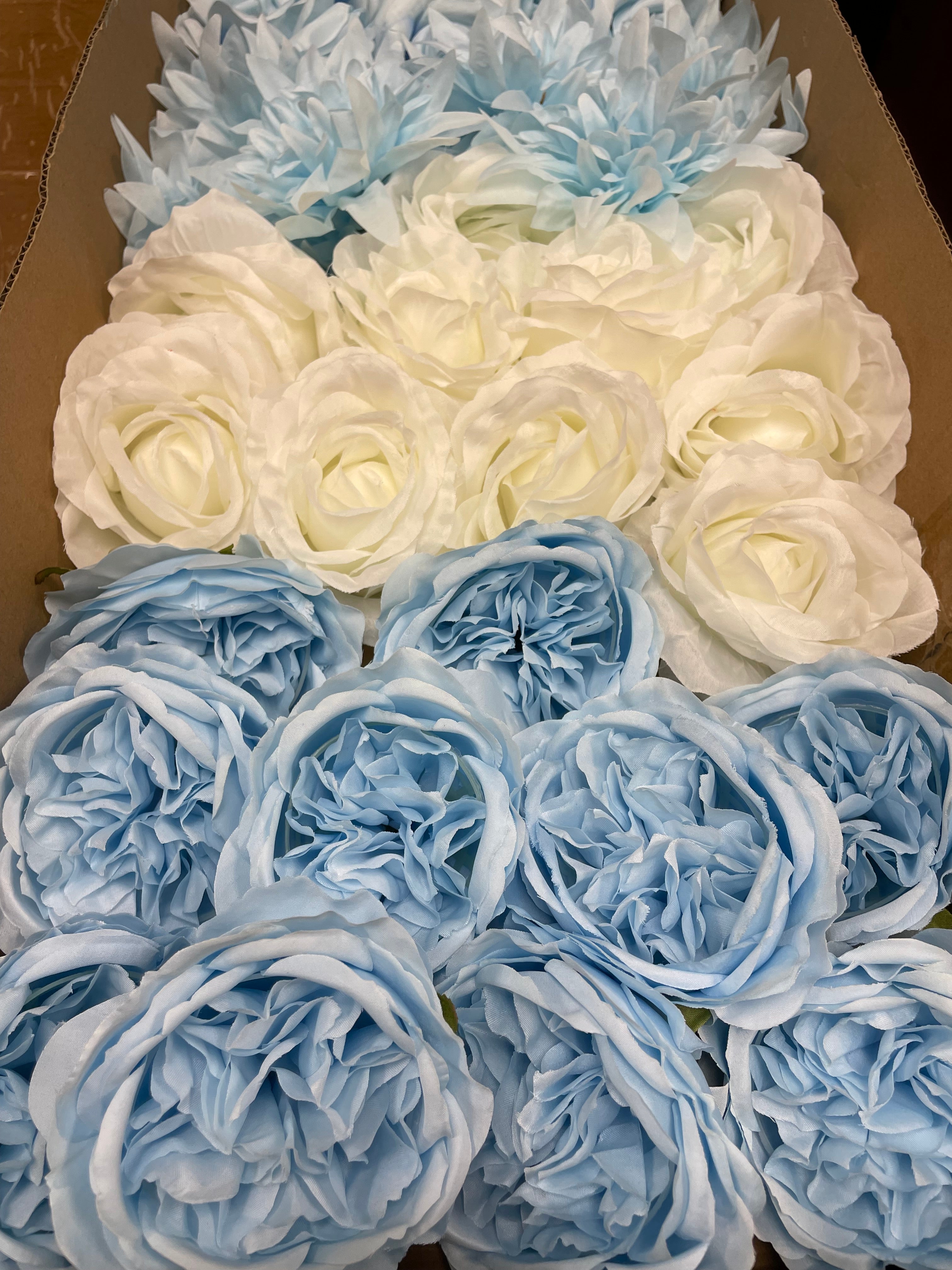 60/70 PCS Artificial Flower Heads(LS4) – Mixed Colors for Wedding & DIY Decor