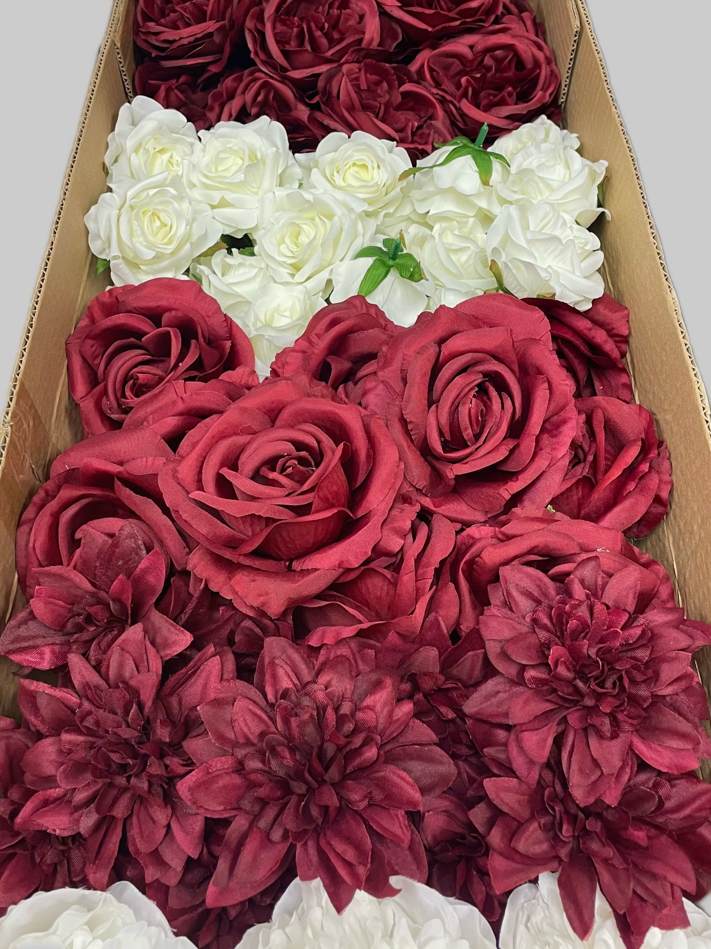 60/70 PCS Artificial Flower Heads (BW1), Mixed Colors for Wedding & DIY Decor