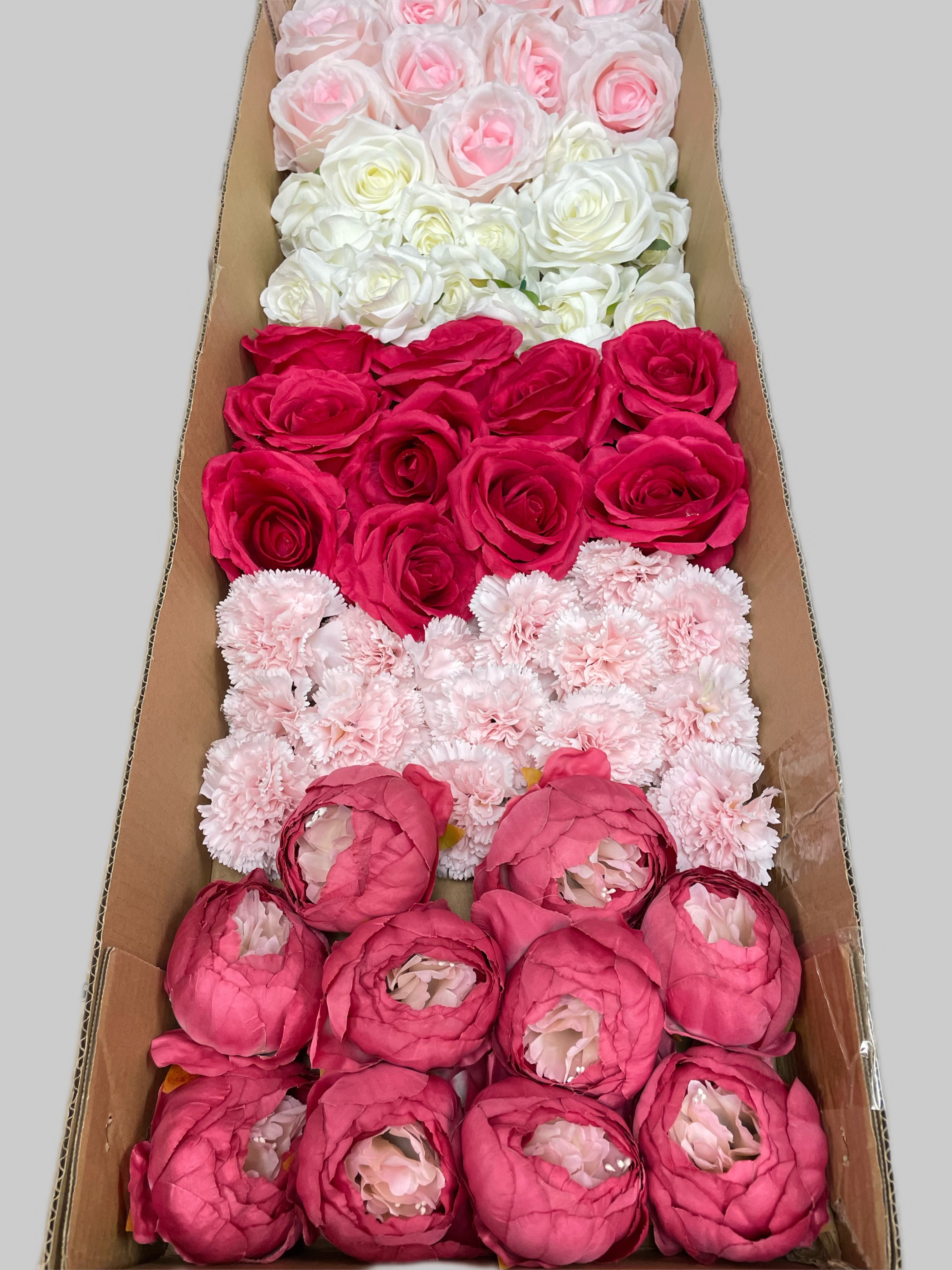 60/70 PCS Artificial Flower Heads (AS1), Mixed Colors for Wedding & DIY Decor