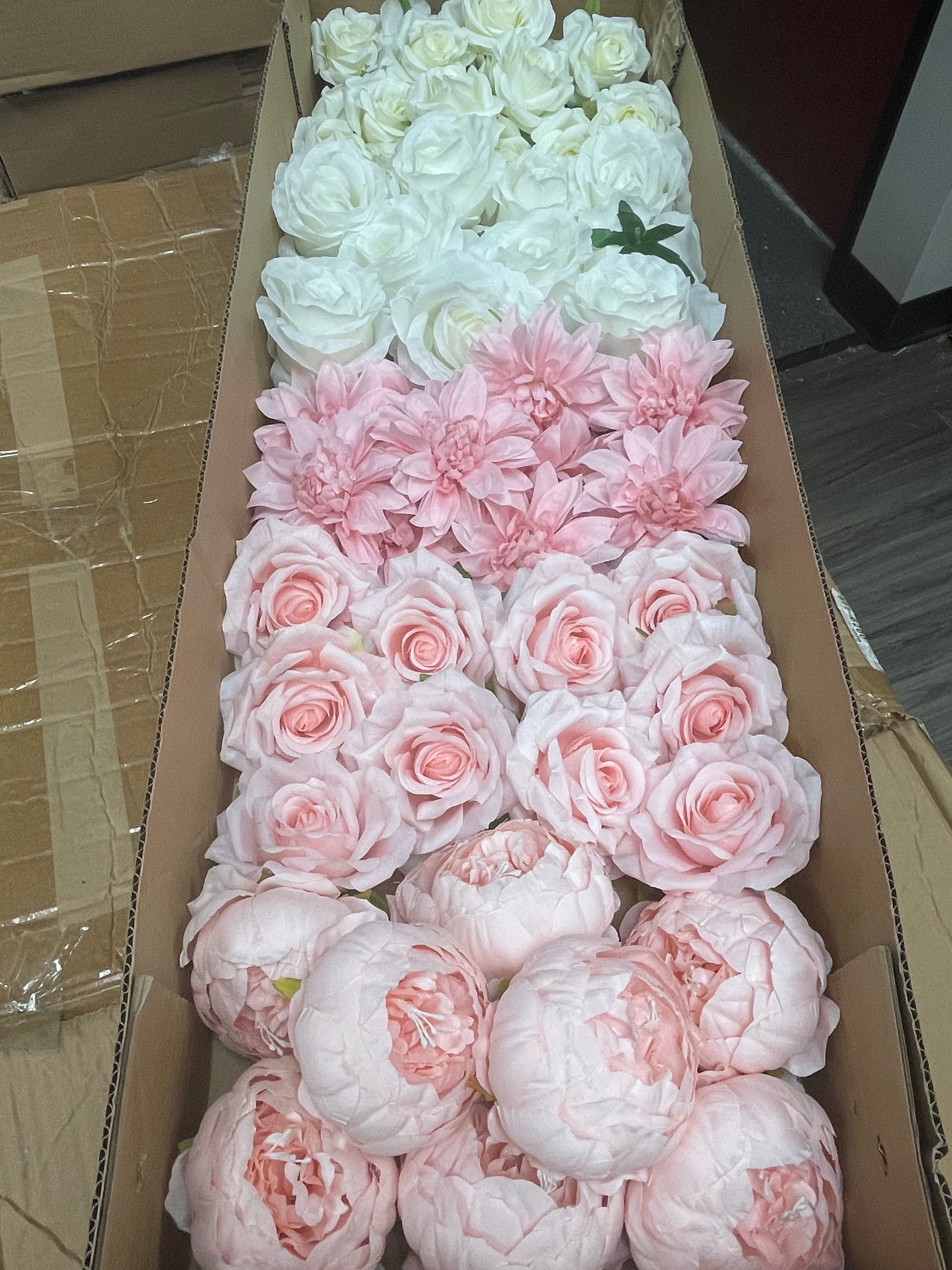 60/70 PCS Artificial Flower Heads(HS2AD) – Mixed Colors for Wedding & DIY Decor