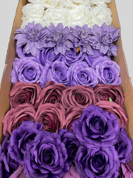 60/70 PCS Artificial Flower Heads (ZS7AB), Mixed Colors for Wedding & DIY Decor