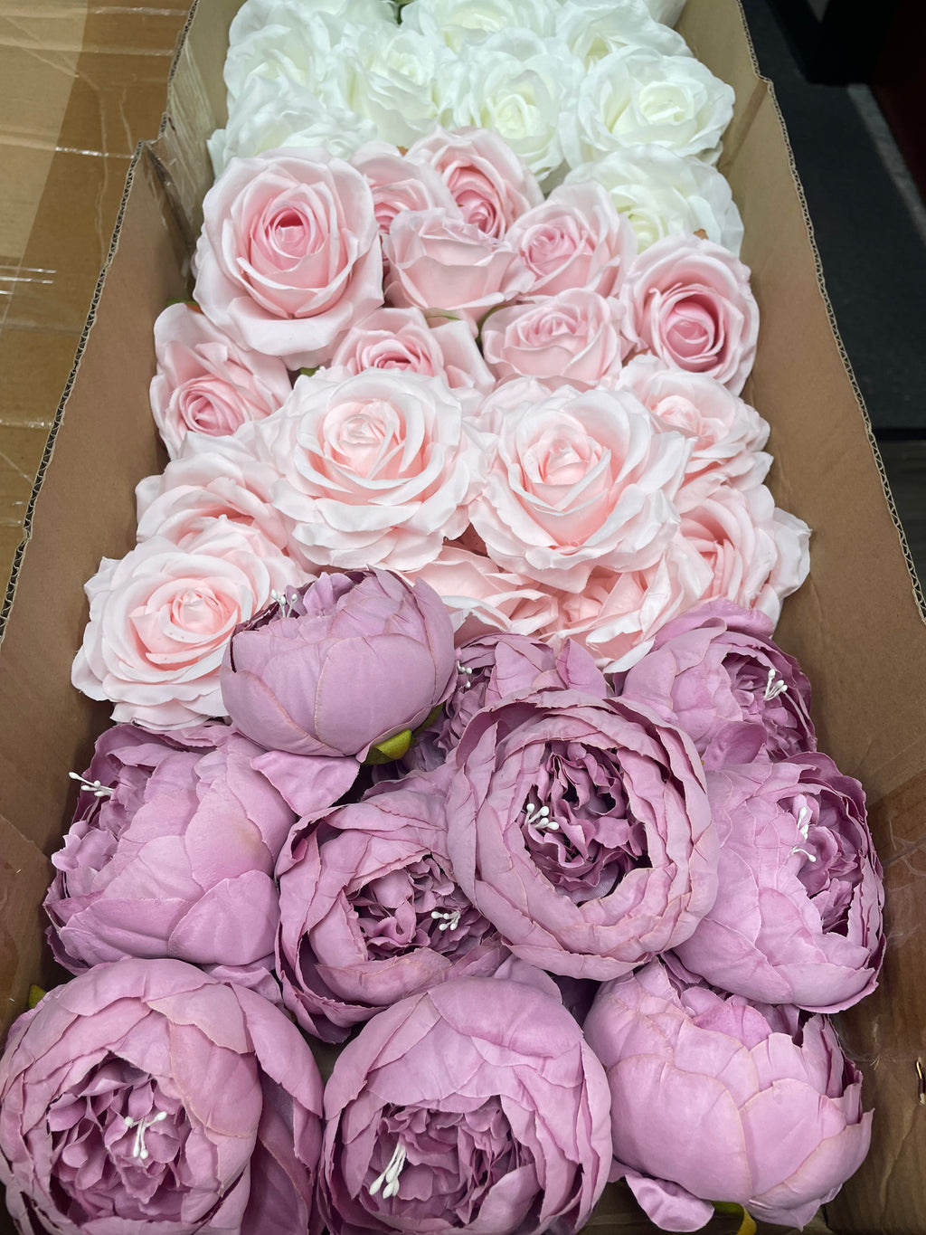 60/70 PCS Artificial Flower Heads(GS2) – Mixed Colors for Wedding & DIY Decor