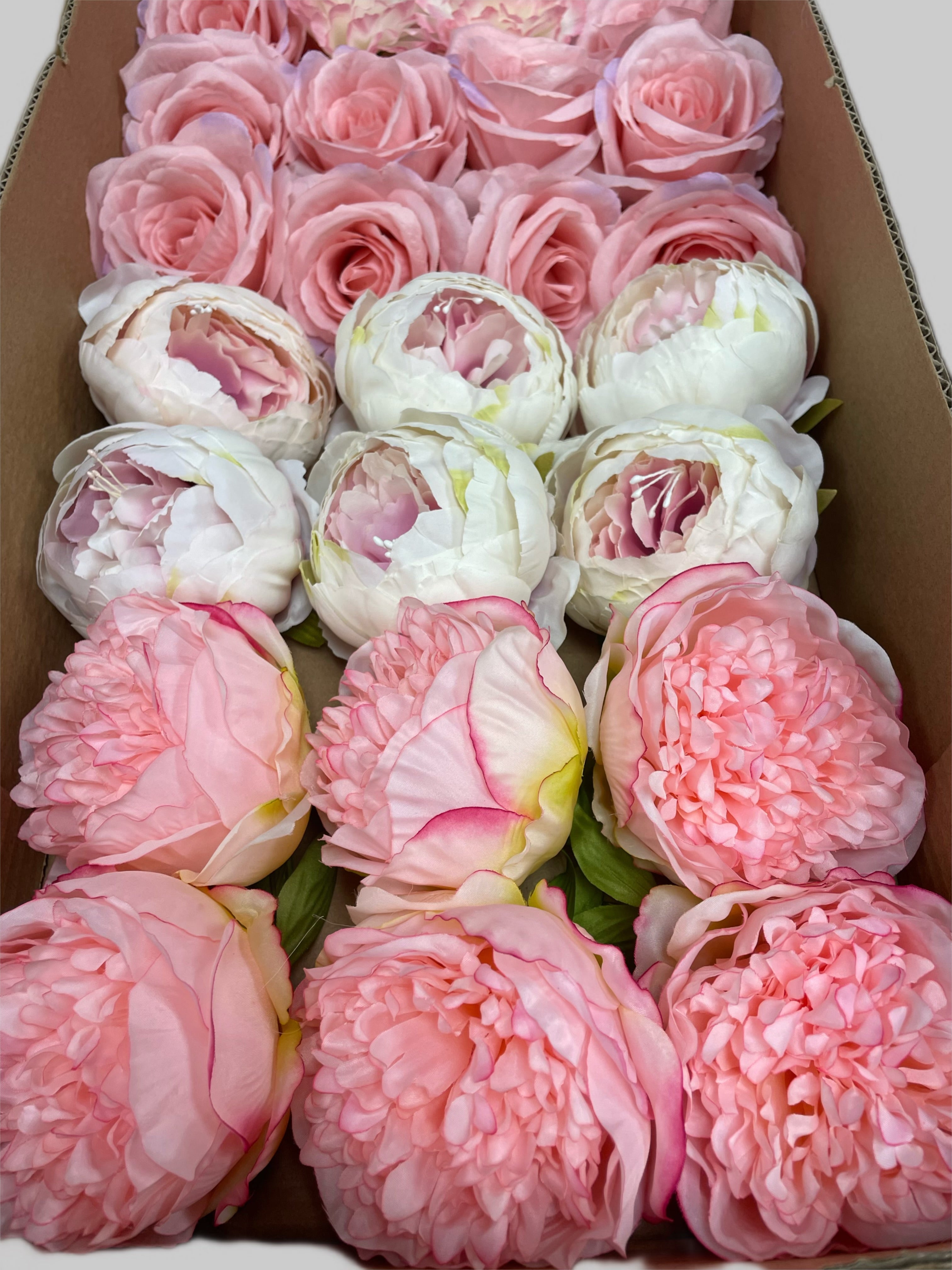 60/70 PCS Artificial Flower Heads (CS4), Mixed Colors for Wedding & DIY Decor