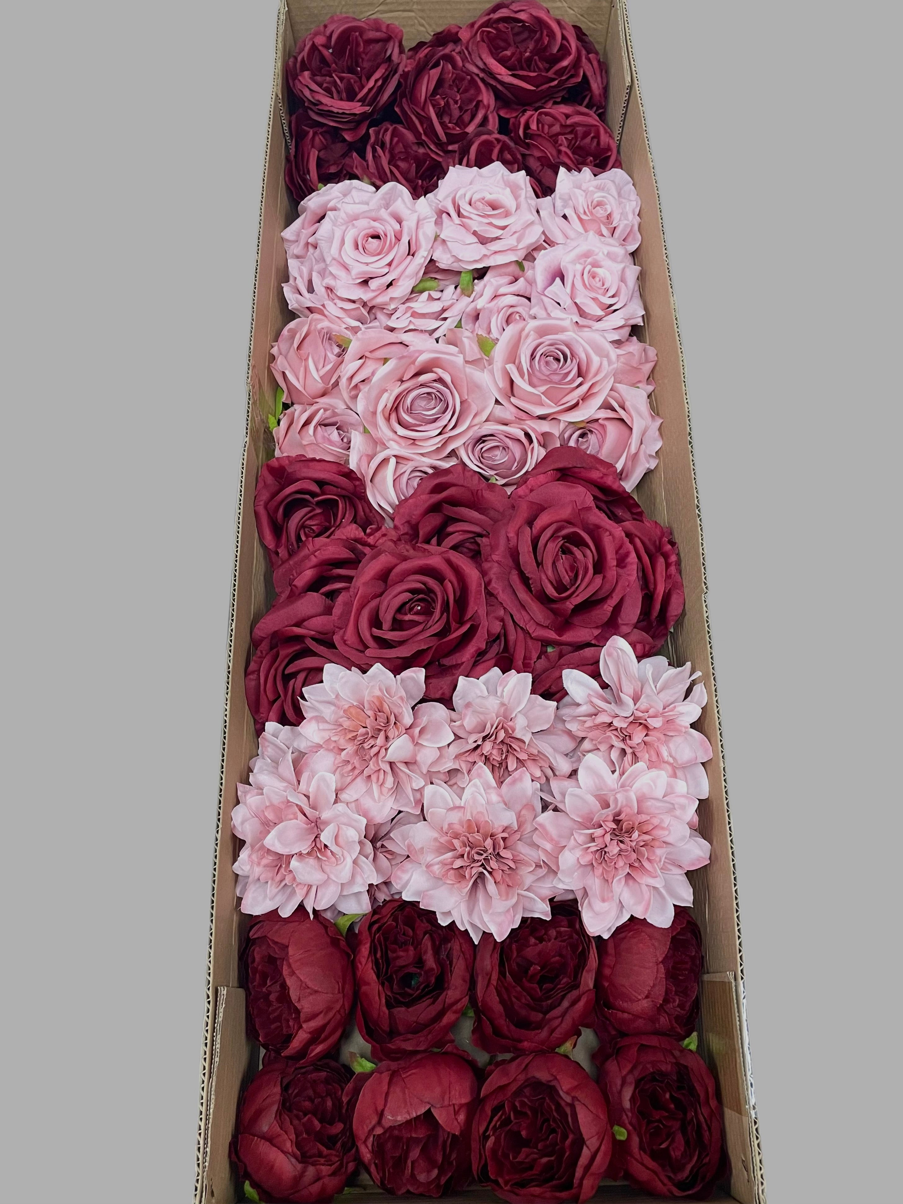 60/70 PCS Artificial Flower Heads (BP1CE), Mixed Colors for Wedding & DIY Decor