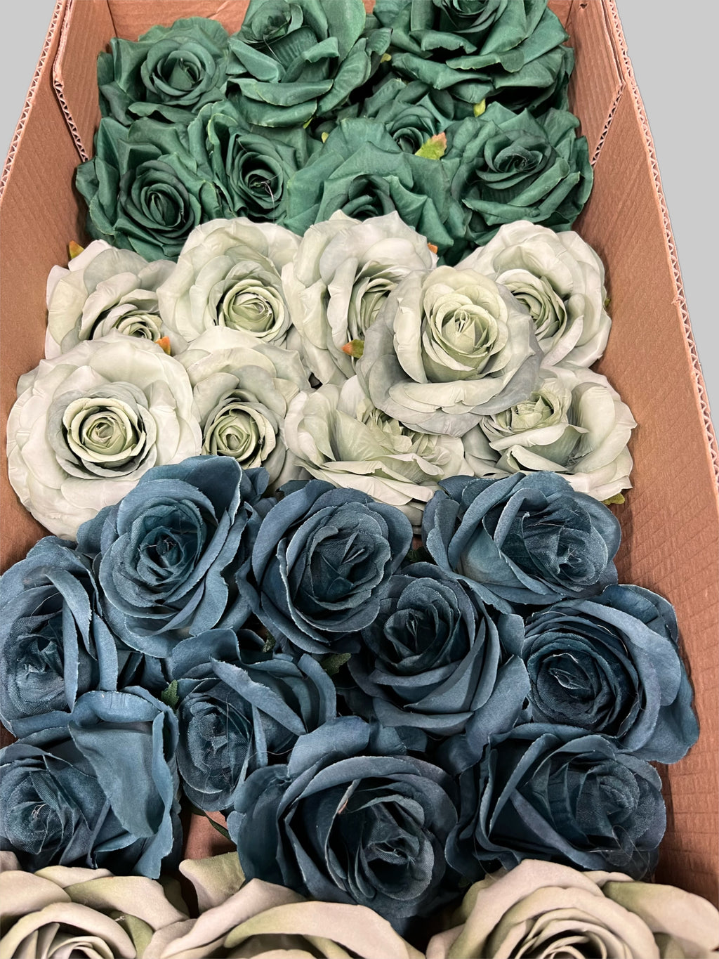 60 PCS All Green Assorted Artificial Flower Heads A – Roses