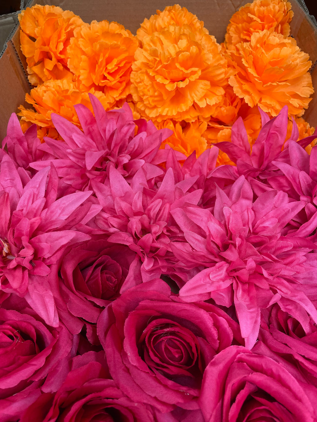 60/70 PCS Artificial Flower Heads (JS1), Mixed Colors for Wedding & DIY Decor