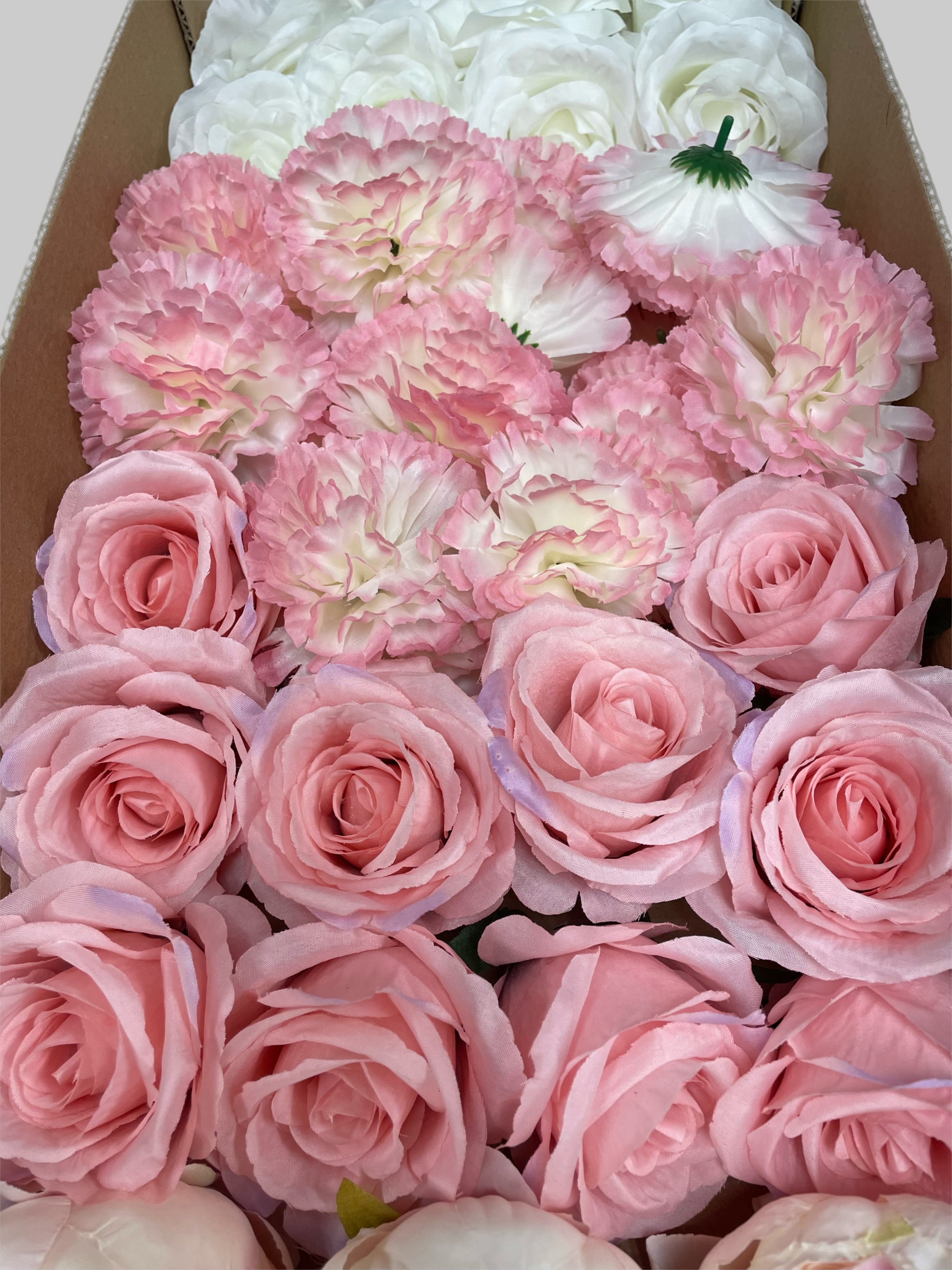 60/70 PCS Artificial Flower Heads (CS4), Mixed Colors for Wedding & DIY Decor