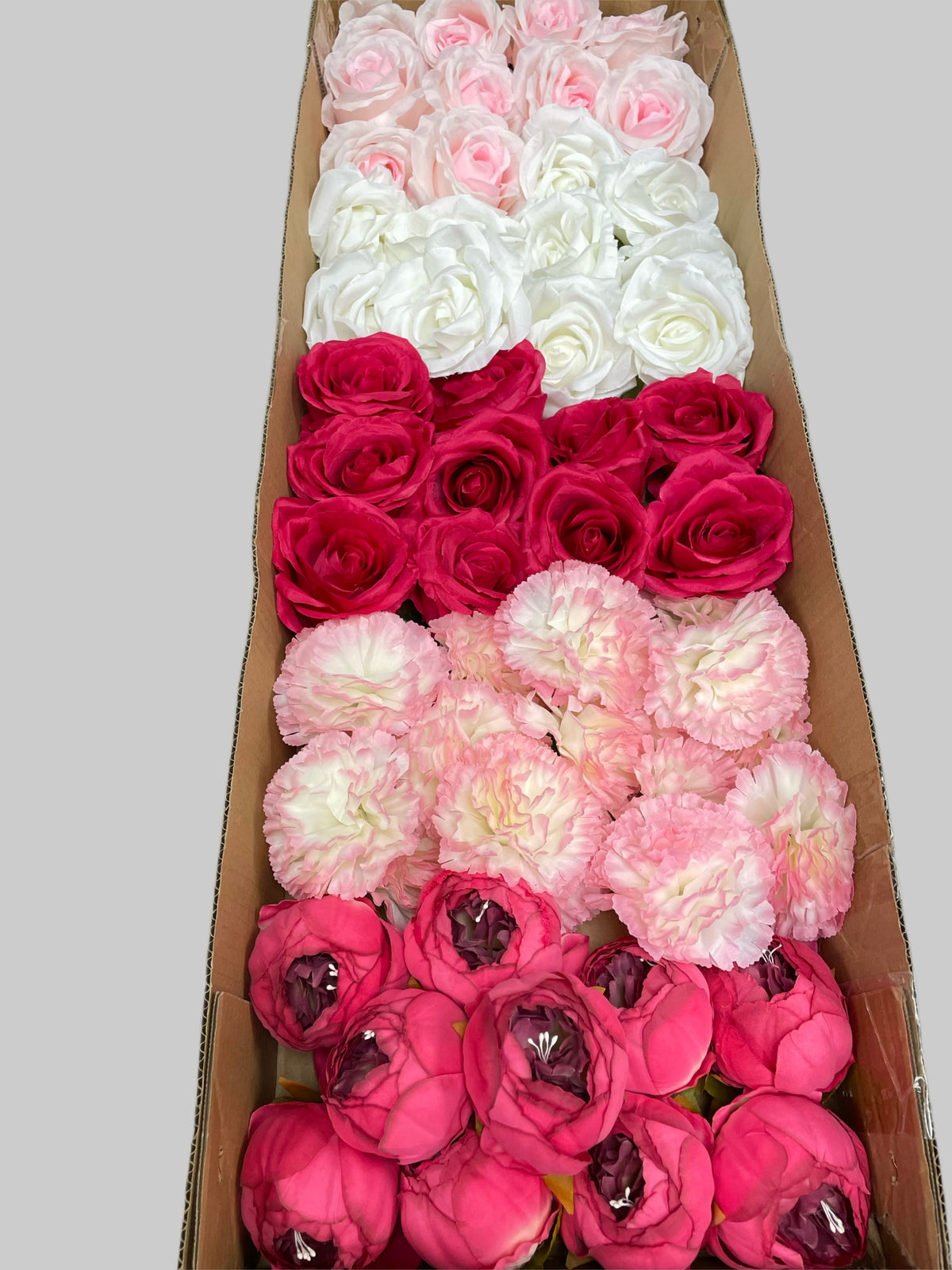 50/60 PCS Artificial Flower Heads (AS4), Mixed Colors for Wedding & DIY Decor