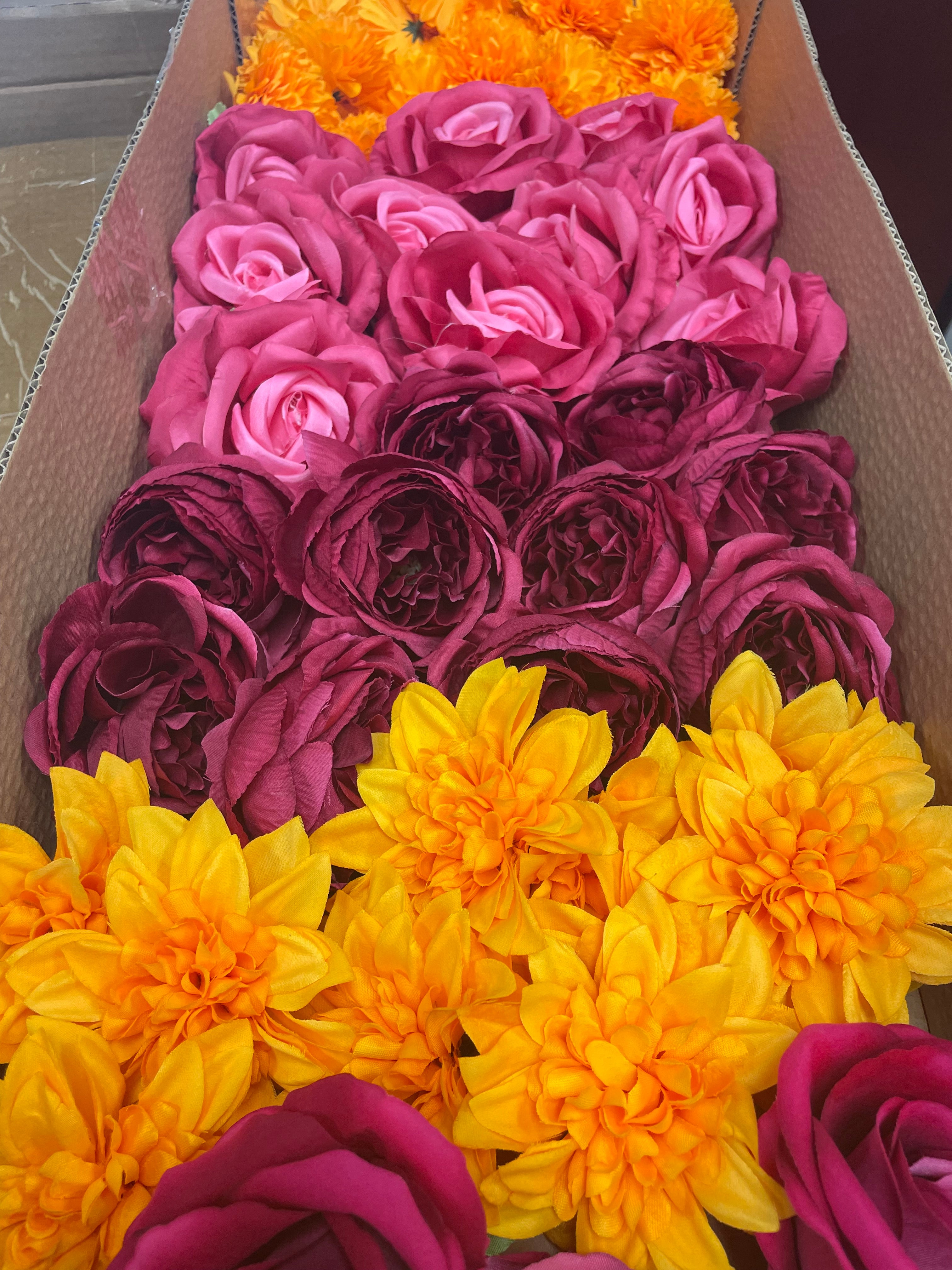 60/70 PCS Artificial Flower Heads, Mixed Colors for Wedding & DIY Decor (JS5)