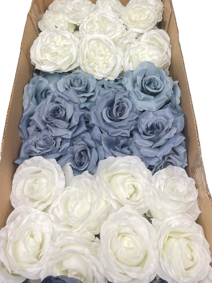 50/60 PCS Artificial Flower Heads (DS1DG), Mixed Colors for Wedding & DIY Decor