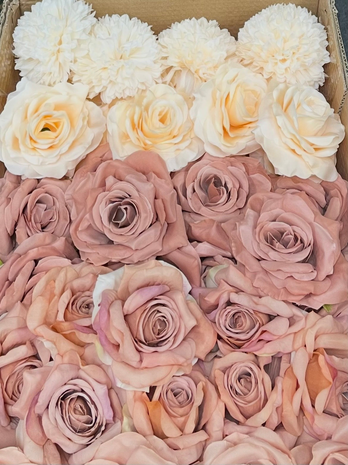 50/60 PCS Artificial Flower Heads (OS2A), Mixed Colors for Wedding & DIY Decor