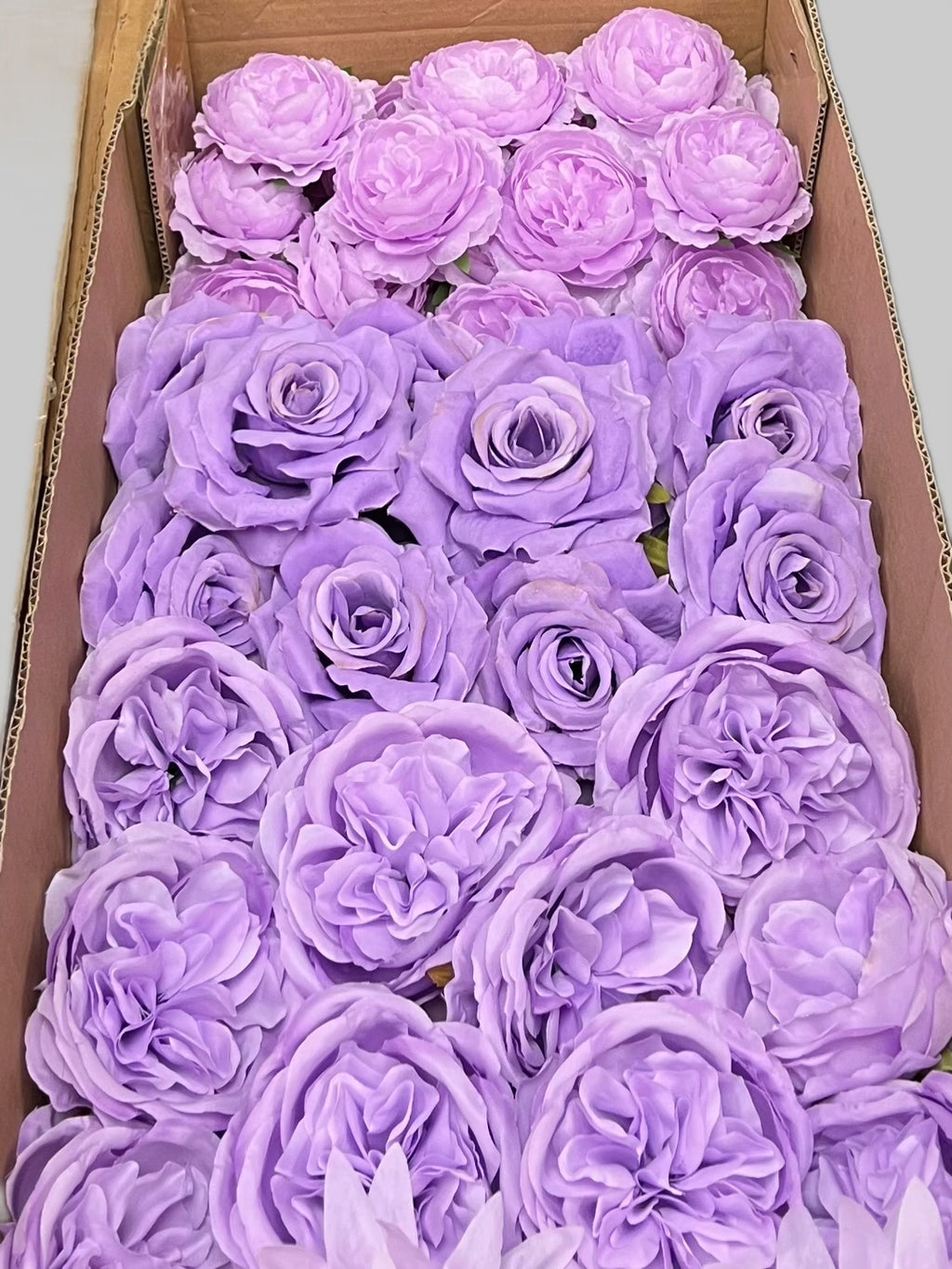 60 PCS All Purple Assorted Artificial Flower Heads A – Roses, Peonies, Flame Chrysanthemum & Ranunculus