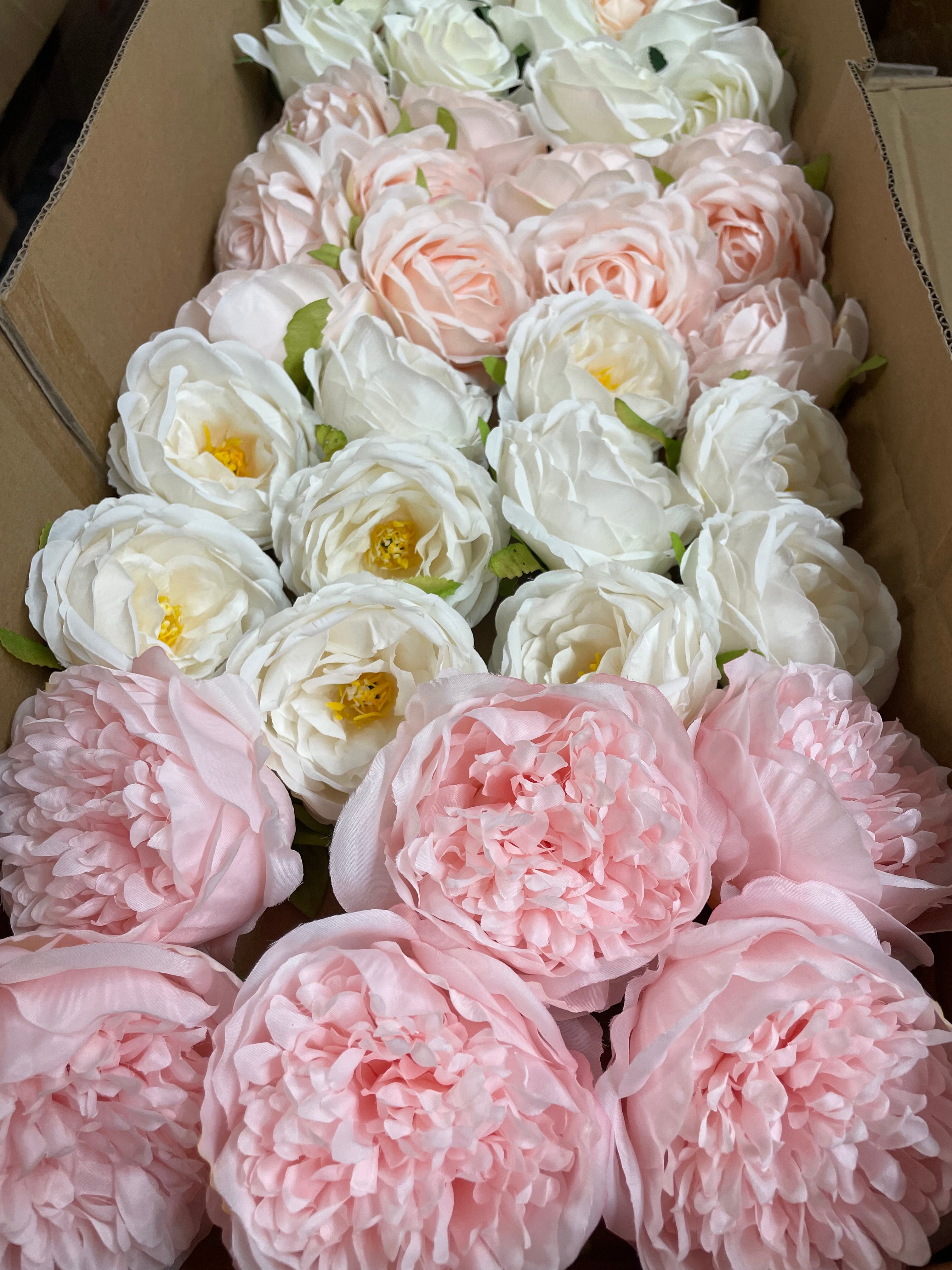 60/70 PCS Artificial Flower Heads(CS1) – Mixed Colors for Wedding & DIY Decor