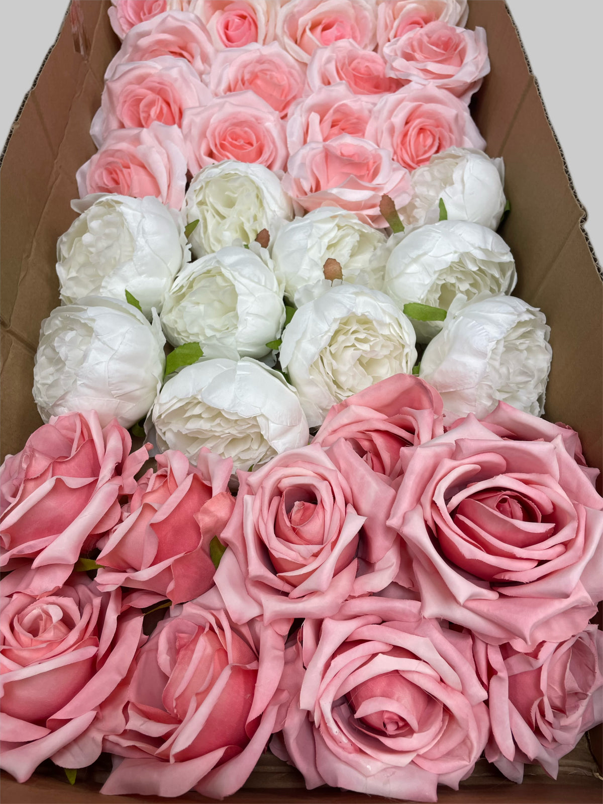 50/60 PCS Artificial Flower Heads, Mixed Colors for Wedding & DIY Decor (PS1)