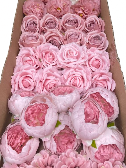 50/60 PCS Artificial Flower Heads (ES4), Mixed Colors for  Weddings, DIY Floral Decor & Centerpieces