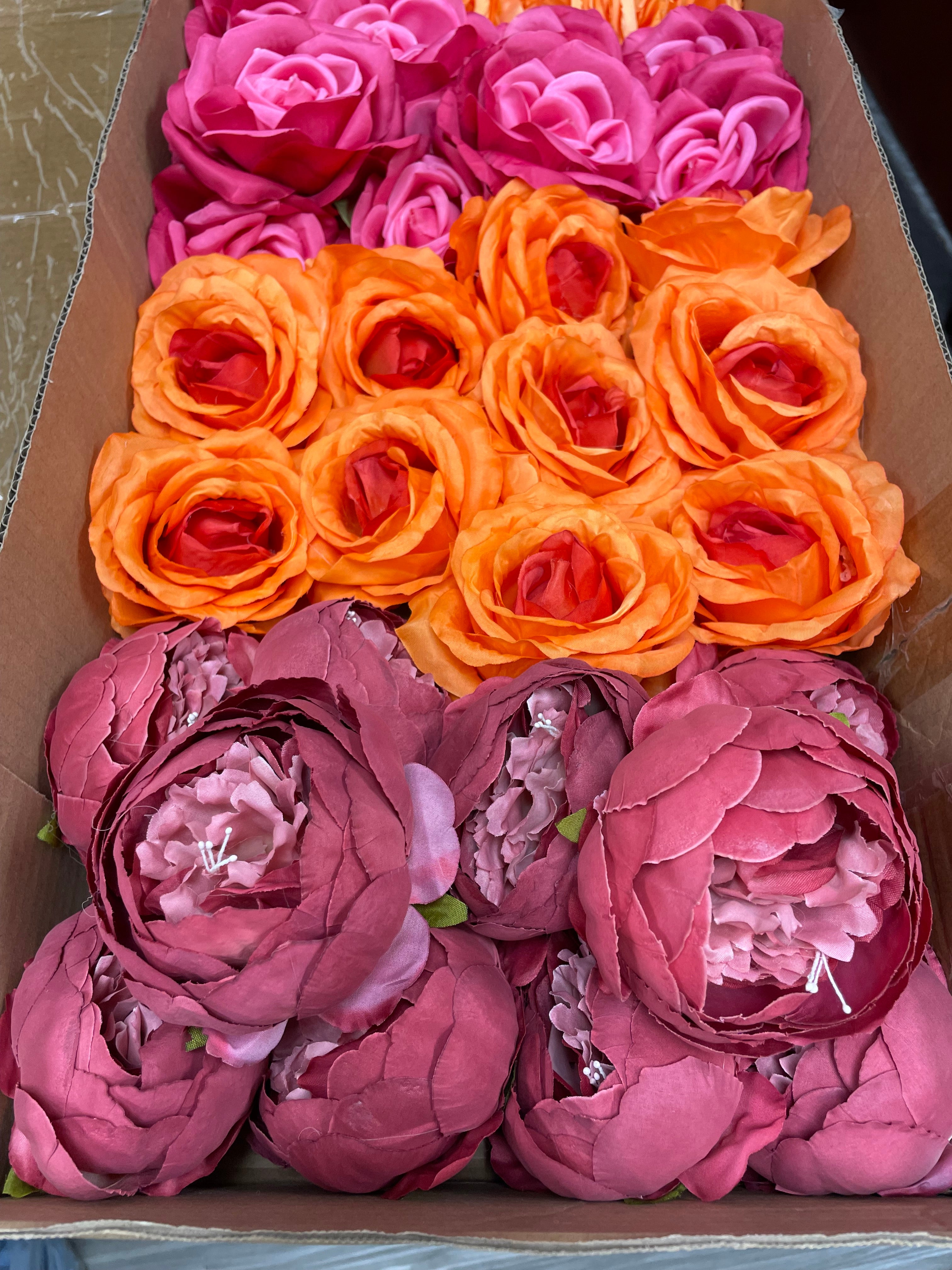 60/70 PCS Artificial Flower Heads(JS2) – Mixed Colors for Wedding & DIY Decor