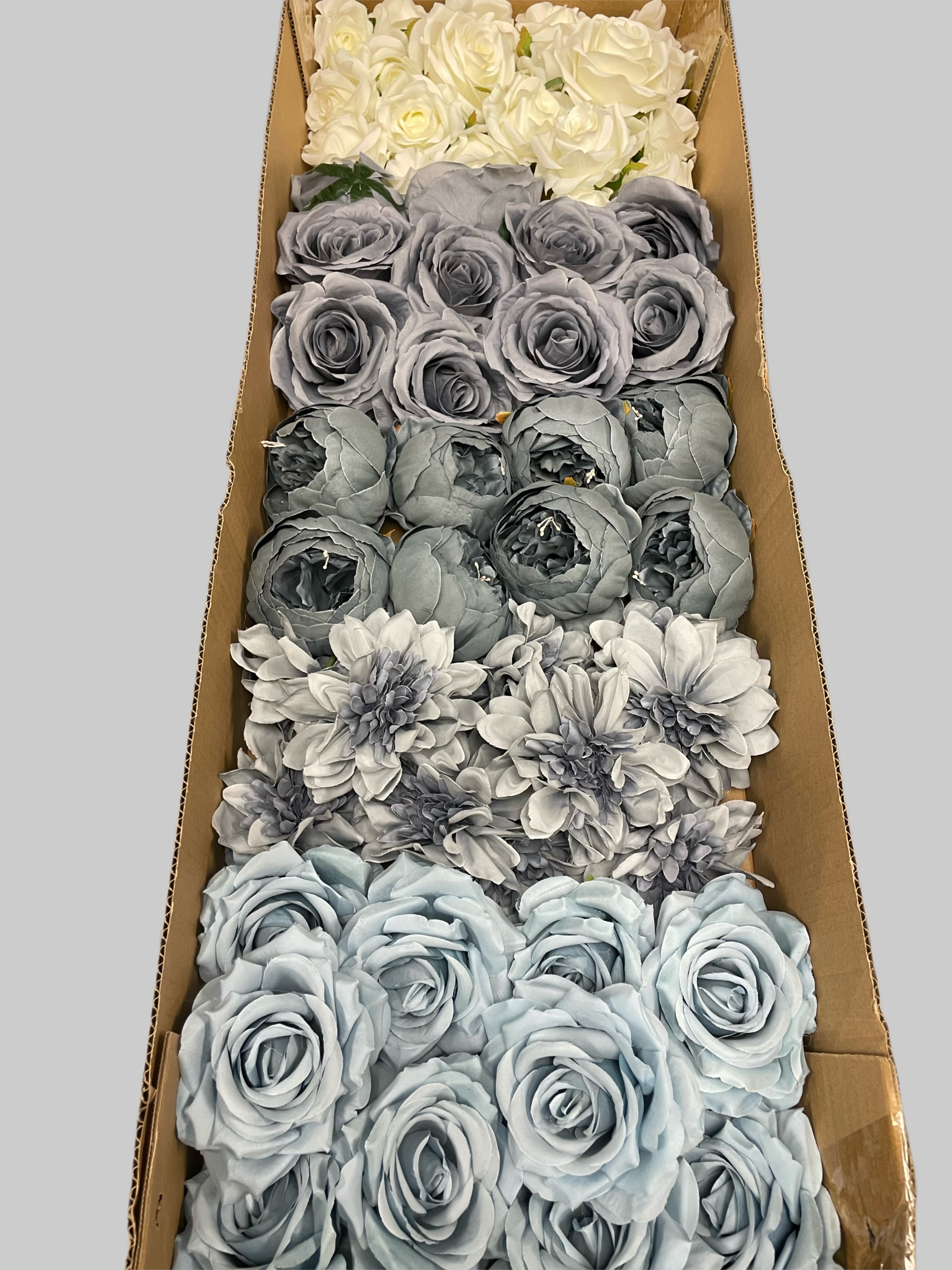 60/70 PCS Artificial Flower Heads(DS5), Mixed Colors for Wedding & DIY Decor